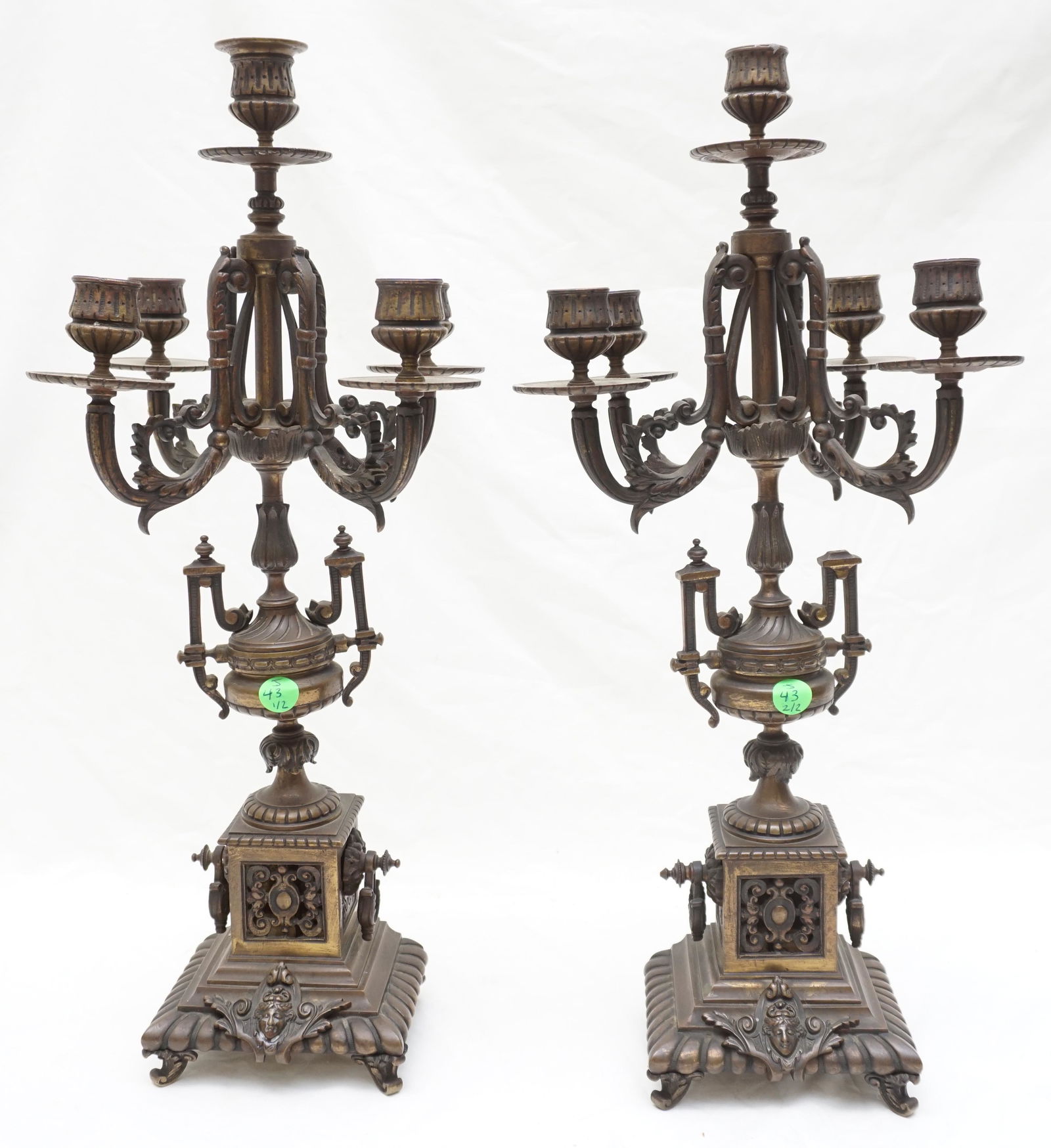 2 ORNATE GILT METAL CANDELABRAS (1 of 9)