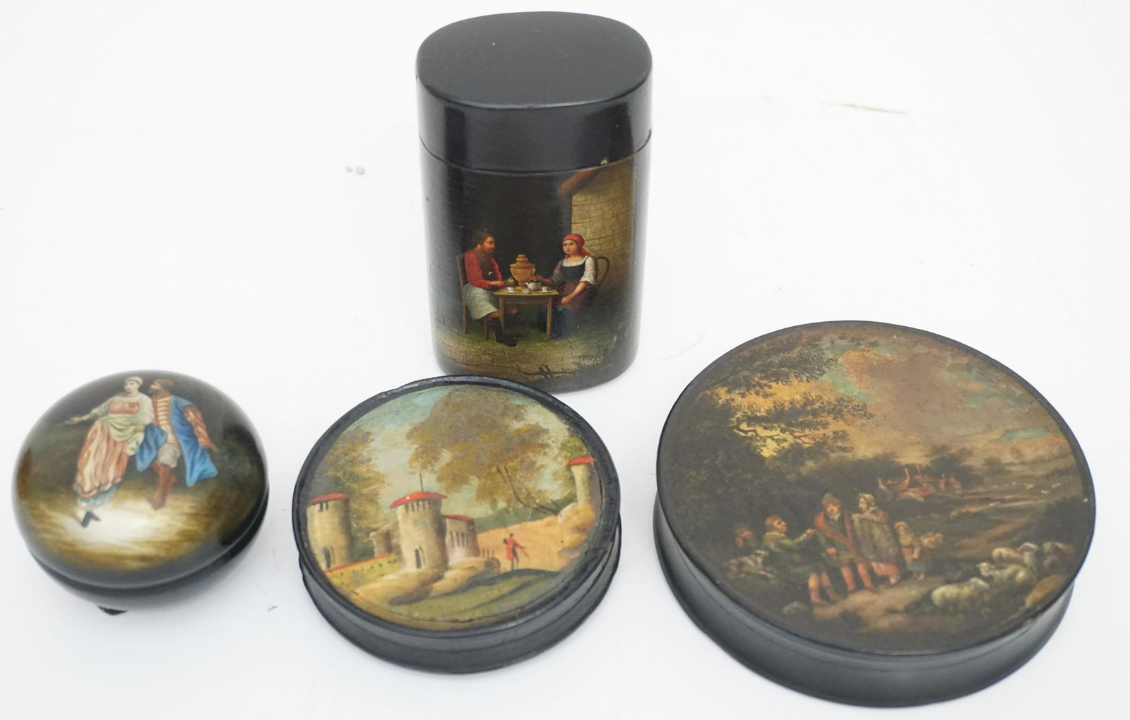 4 ANTIQUE RUSSIAN LACQUER BOXES (1 of 8)