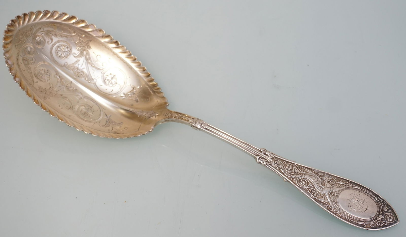 LARGE STERLING ARABESQUE 1875 BERRY SPOON (1 of 6)