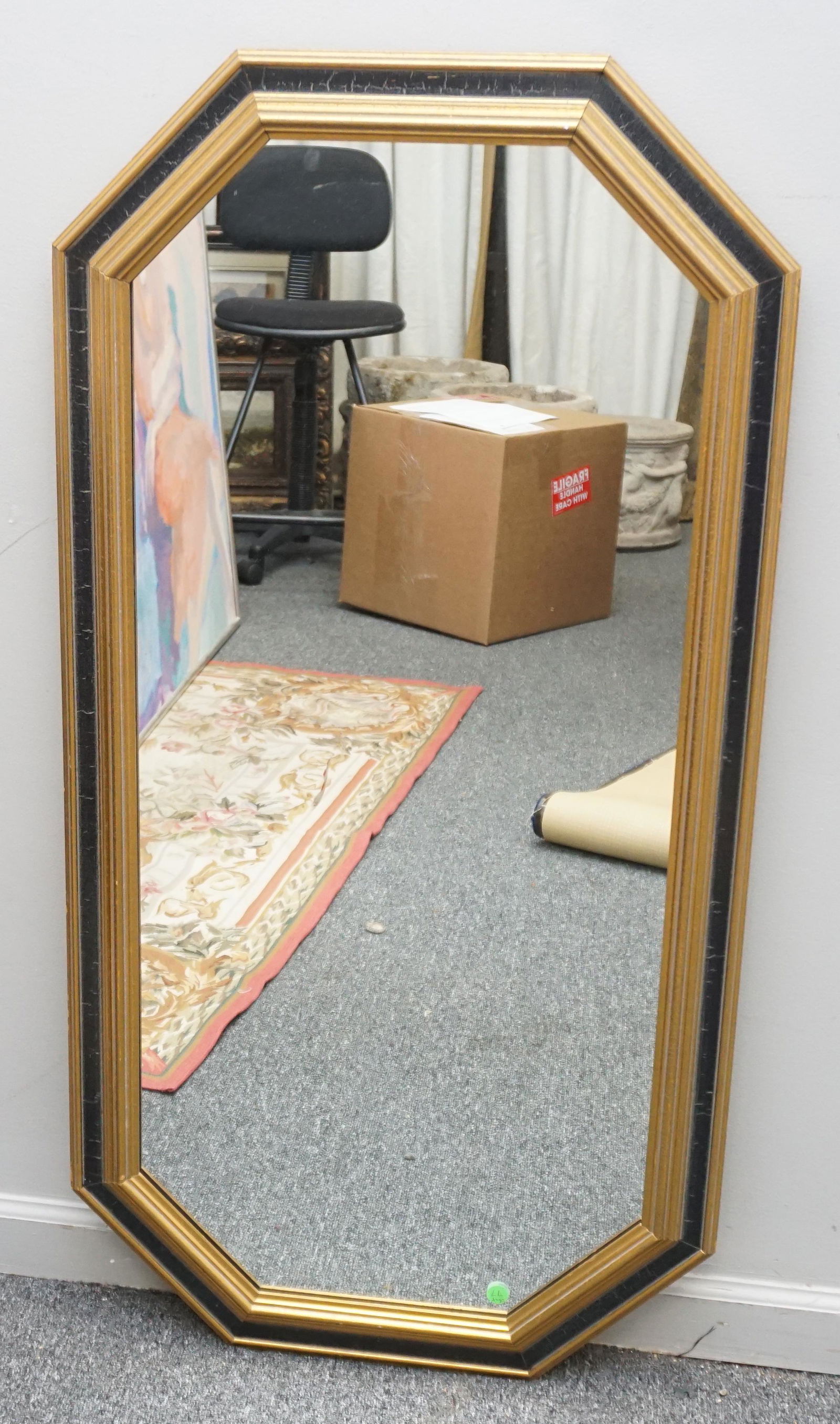 CONTEMPORARY GILT & BLACK WALL MIRROR (1 of 5)