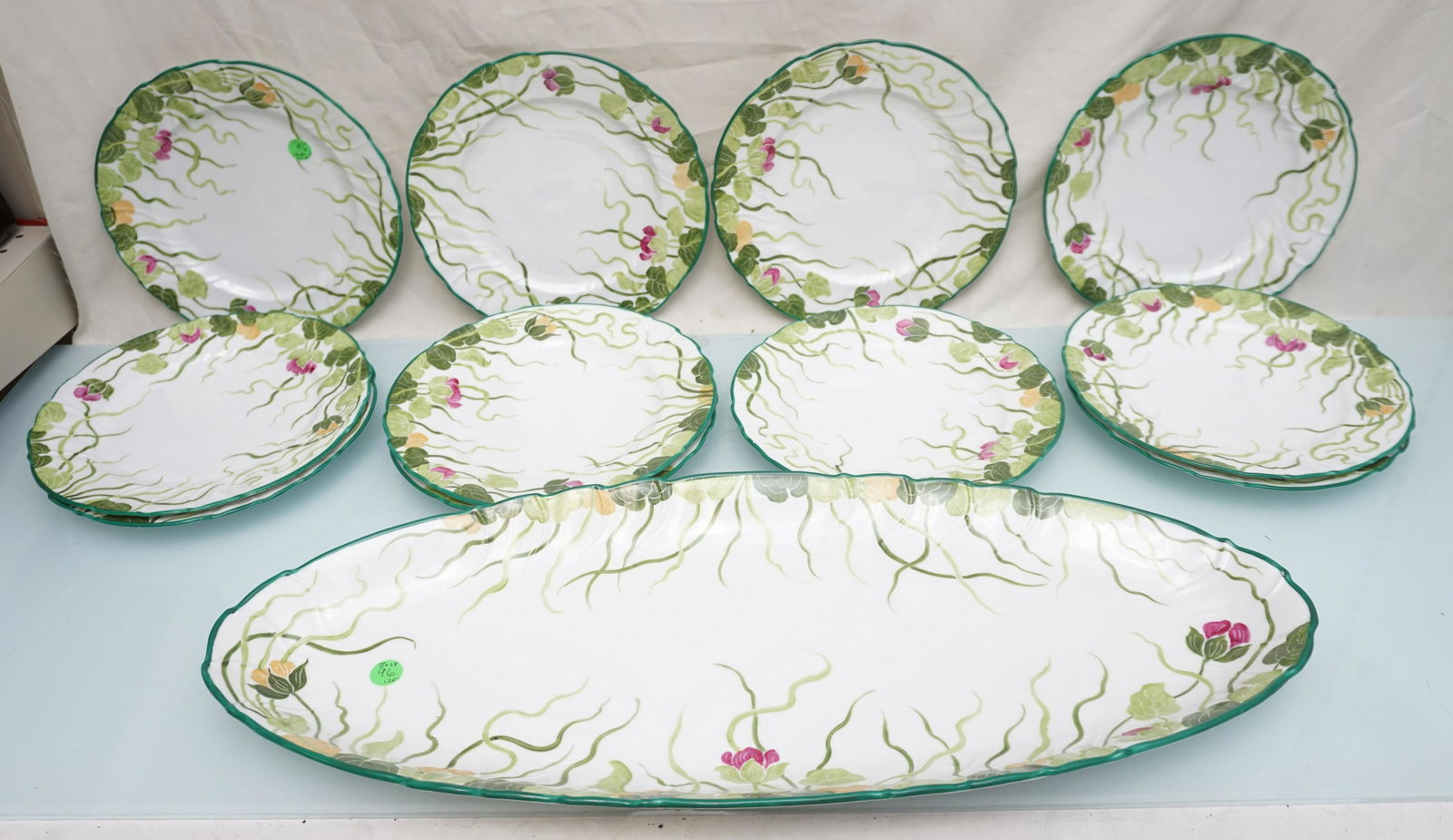 12 PC ANTIQUE CROWN SAXE FISH SERVICE (1 of 5)