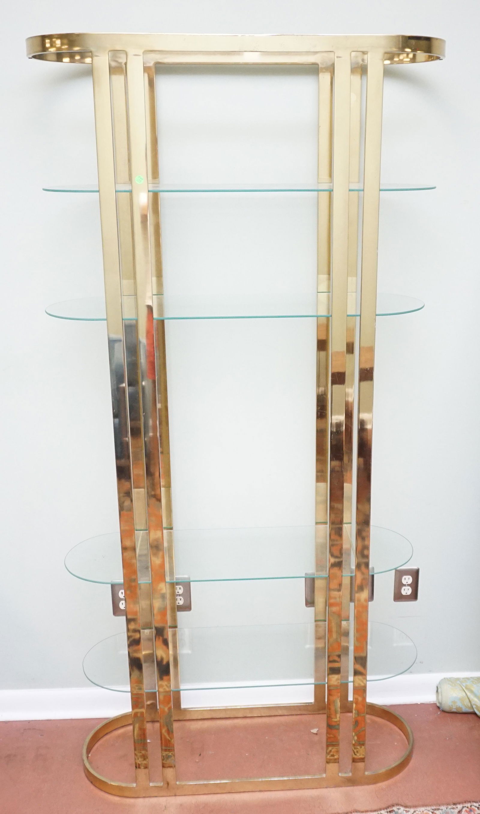 MCM BRASS & GLASS ETAGERE (1 of 5)