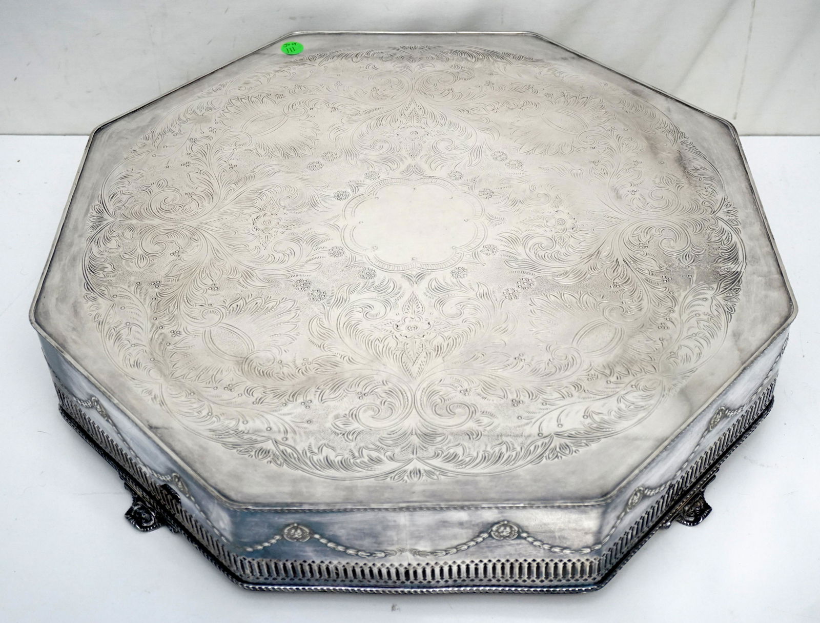 LARGE GEORGE V STYLE SILVERPLATE PLATEAU (1 of 6)