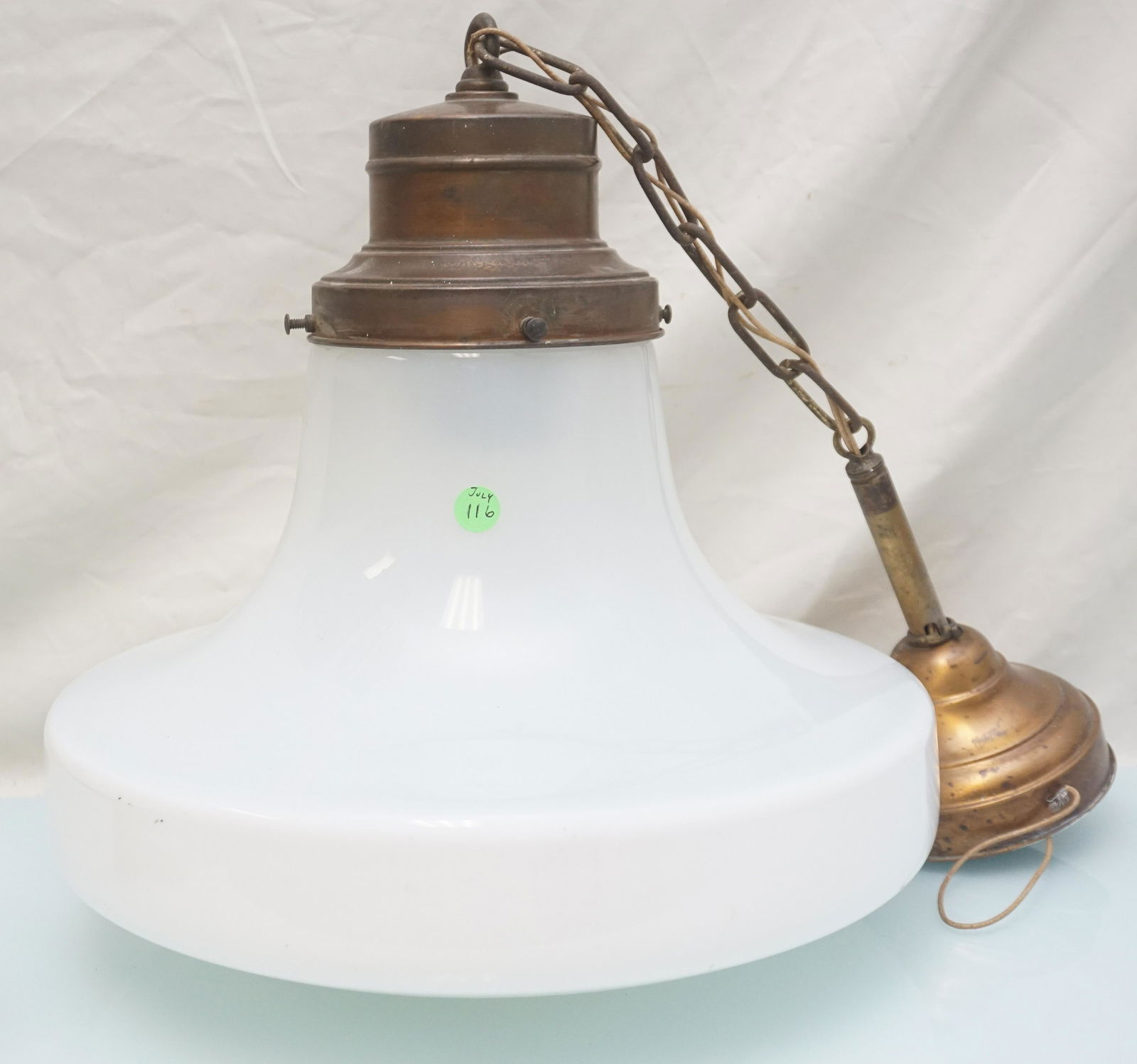 LARGE ART DECO SCHOOLHOUSE PENDANT INDUSTRIAL (1 of 5)