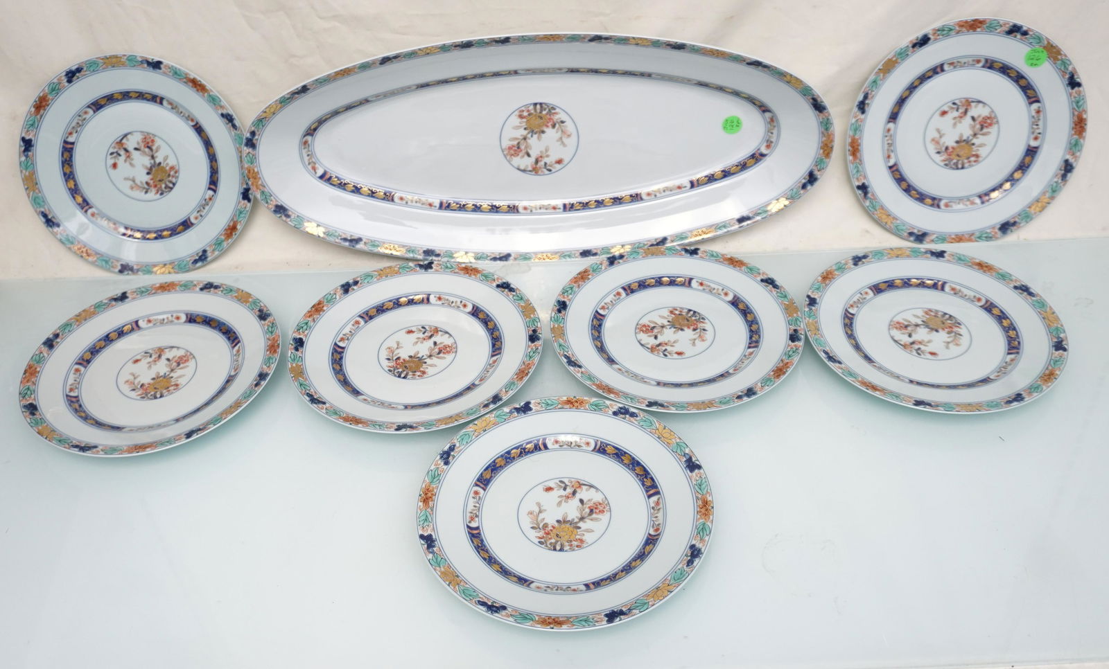 8 PC RAYNAUD LIMOGES KOUTANI (CELADON) FISH SET (1 of 7)