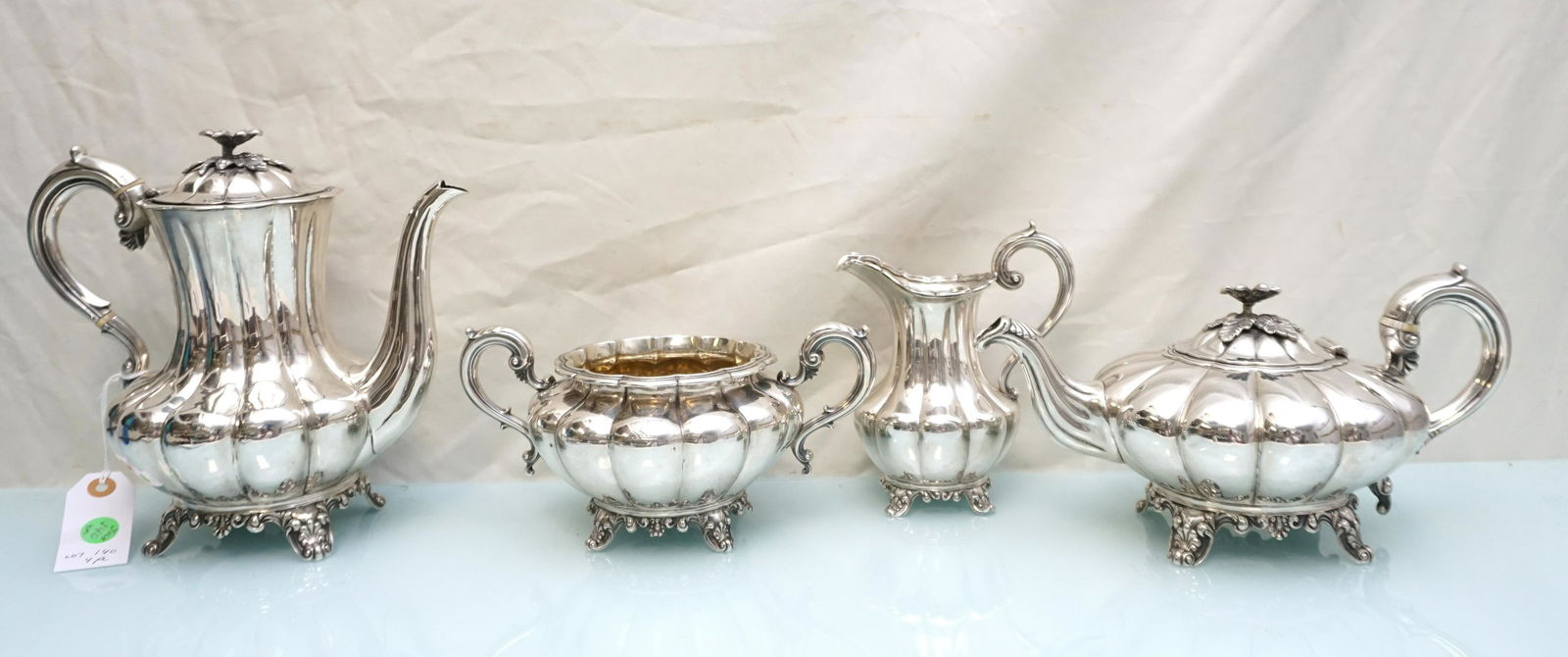 4 PC ANTIQUE 1840 ENGLISH STERLING TEA / COFFEE SET (1 of 20)