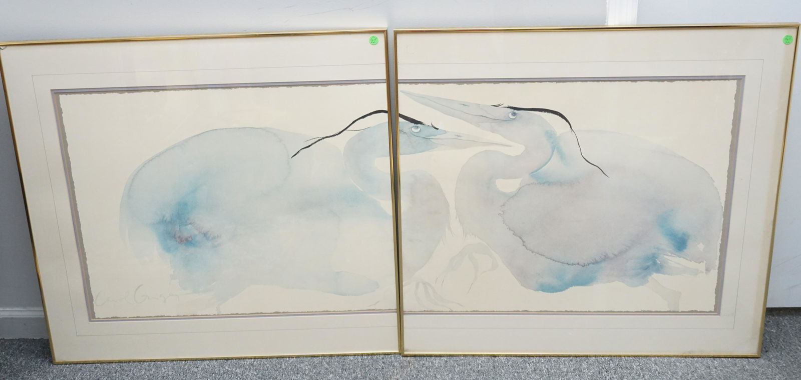 TWO WATERCOLOR CRANES DIPTYCH CAROL GRIGG (1 of 6)