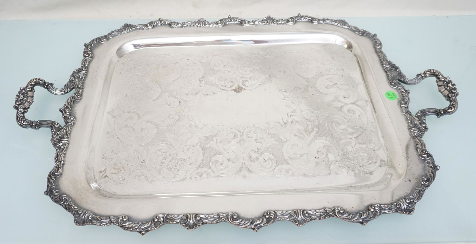 VINTAGE SILVER ON COPPER ENGLISH TRAY (1 of 6)