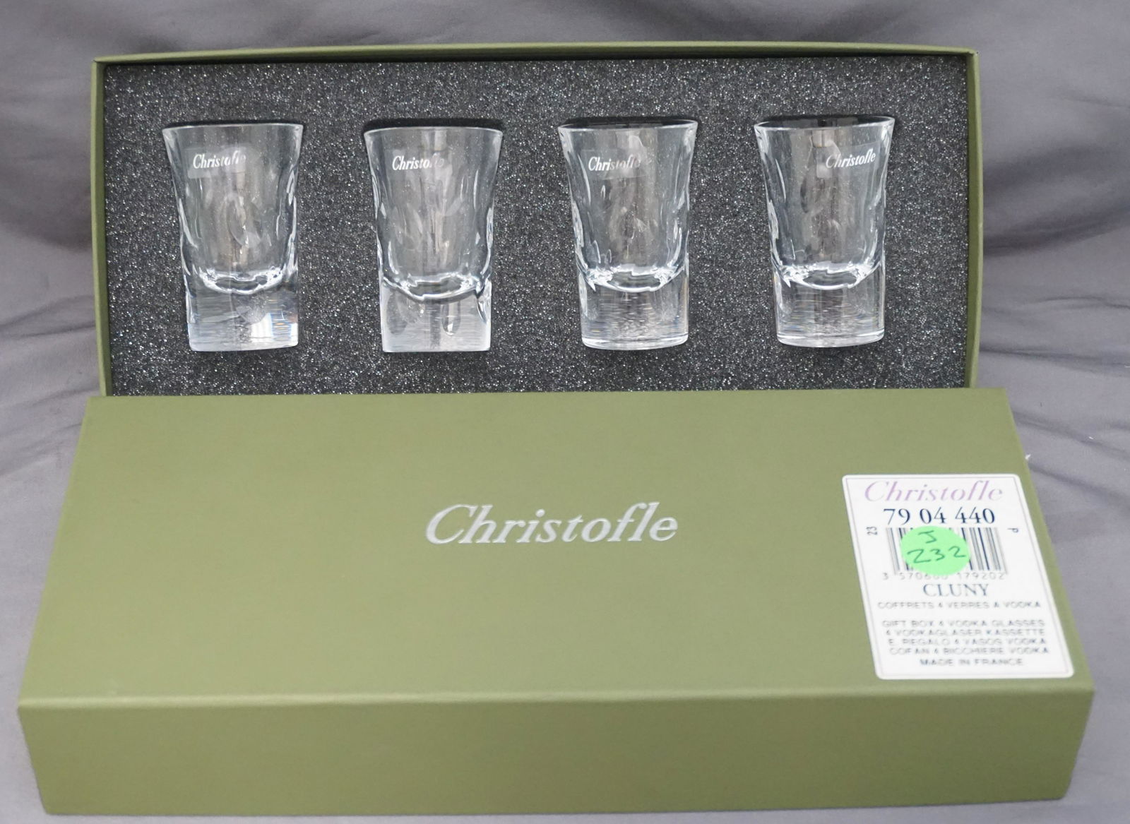 BOXED SET CHRISTOFLE CLUNY VODKA GLASSES (1 of 4)