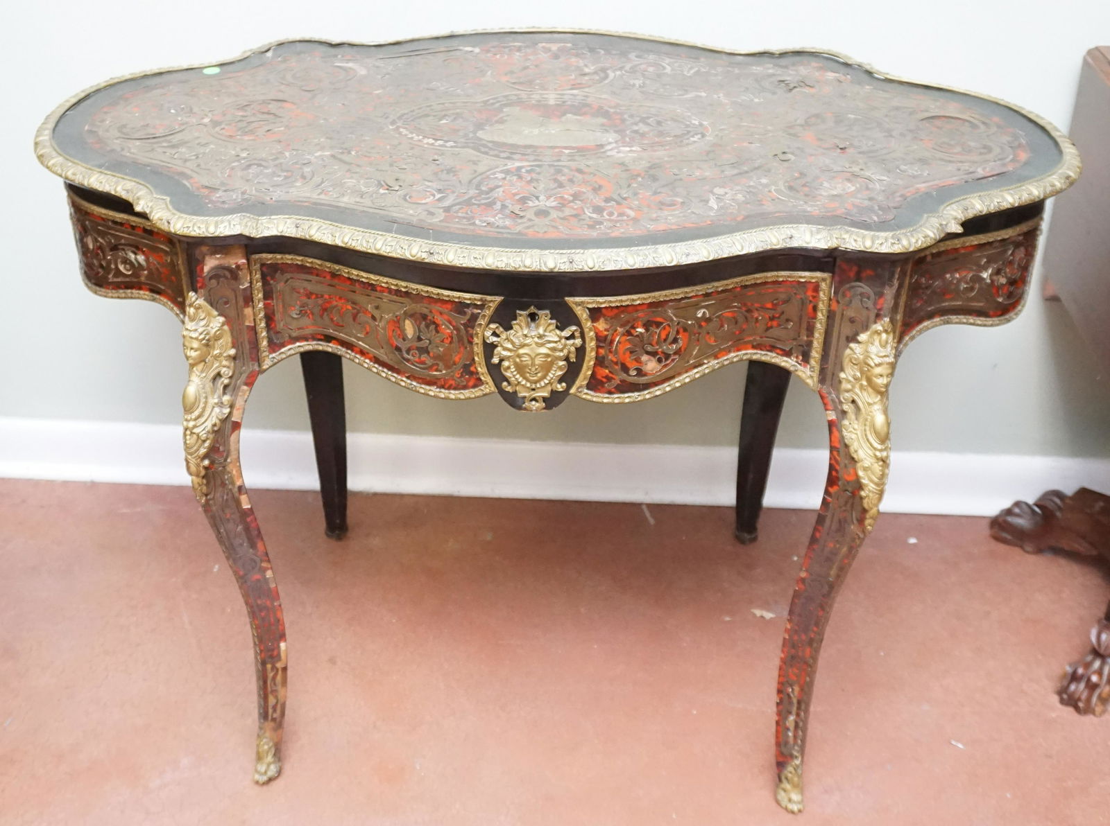 FRENCH BOULLE WRITING TABLE (1 of 14)