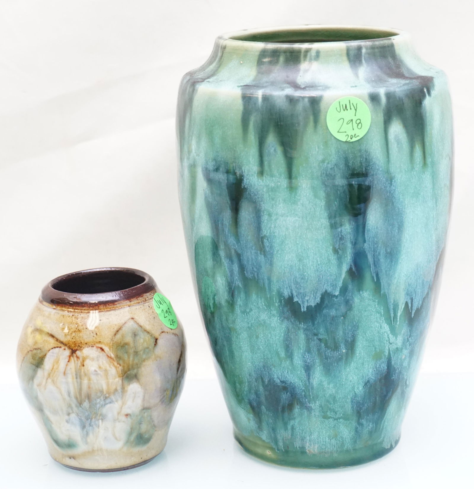 2 PC MID CENTURY POTTERY VASES (1 of 6)