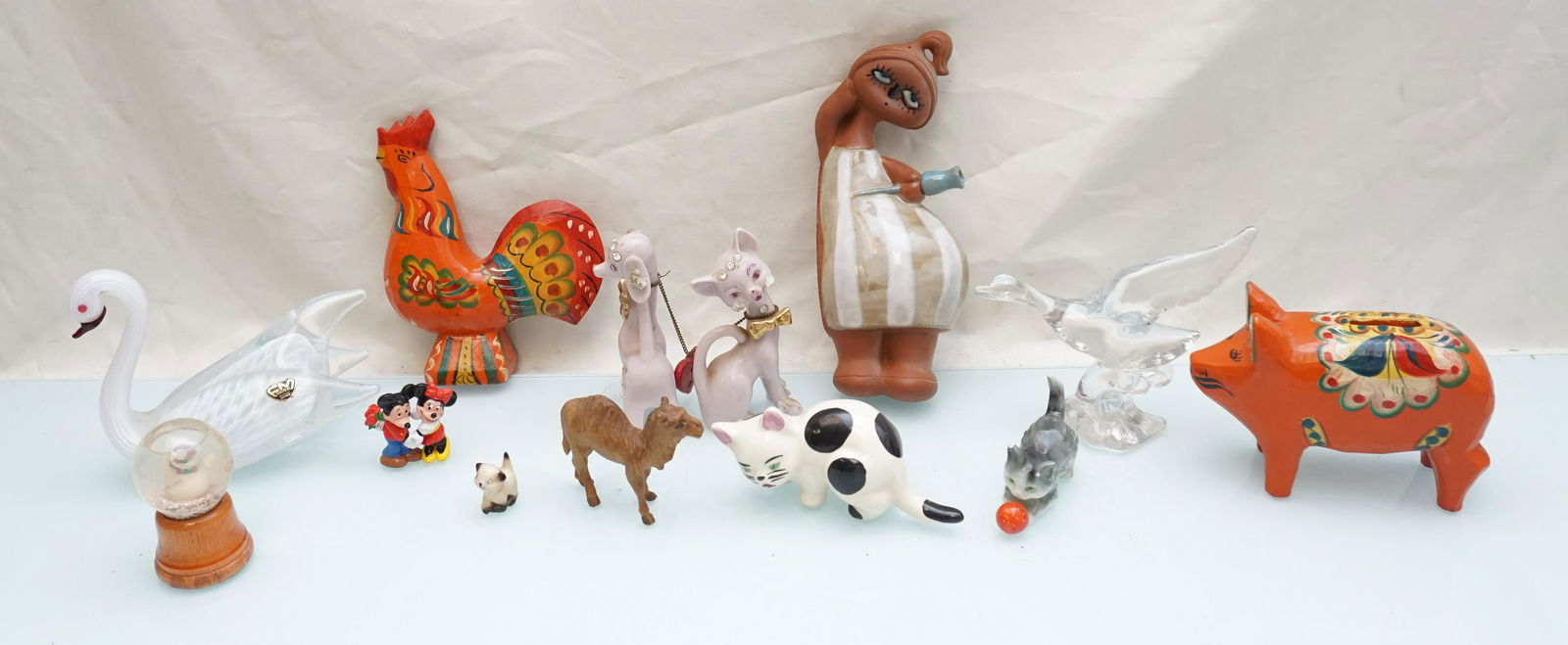 27 pc PORCELAIN - LEAD - WOOD - GLASS ANIMAL COLLECTION 1950-1970 (1 of 6)