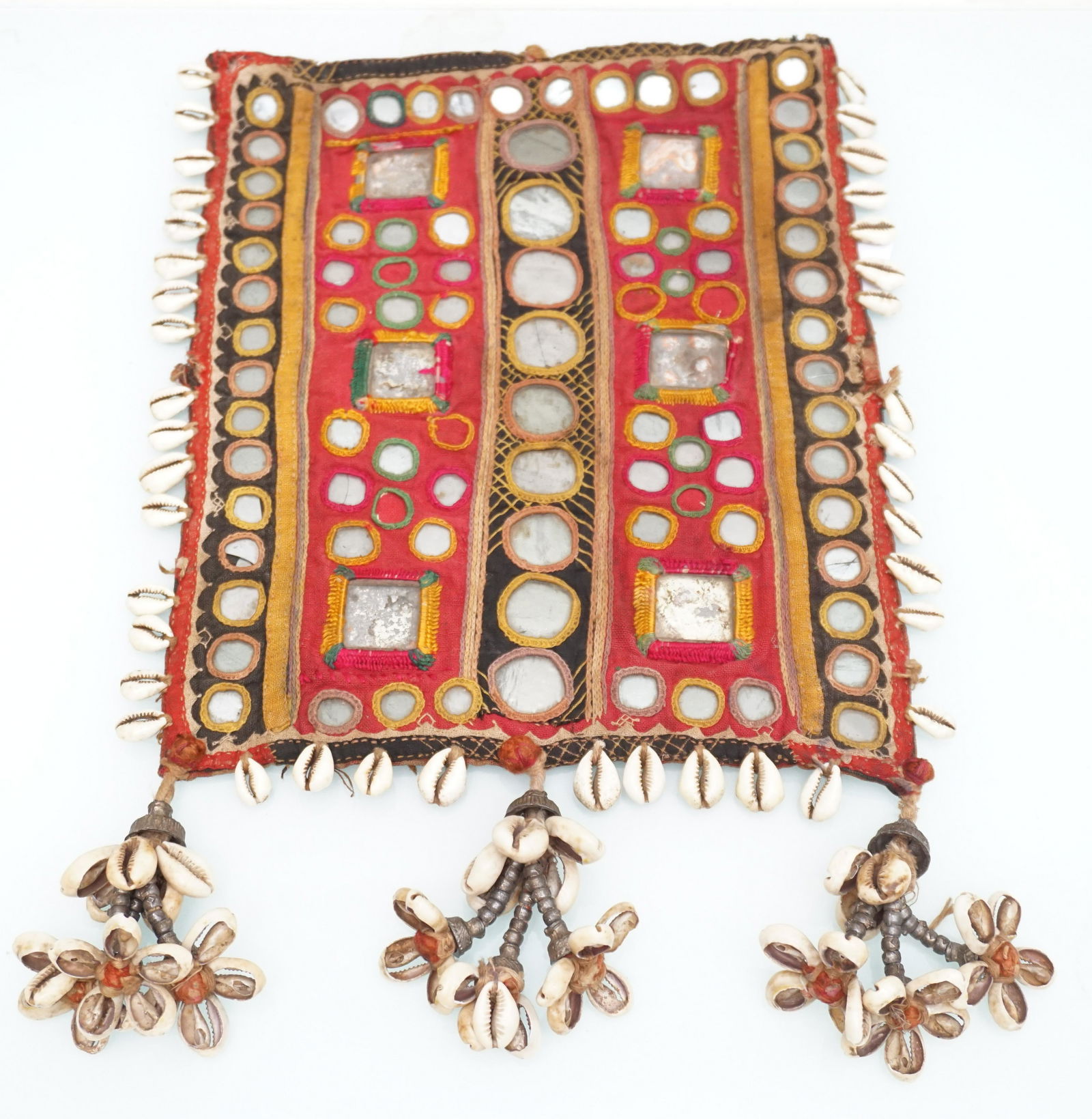 VINTAGE BANJARA TEXTILE MIRRORS COWRIE SHELLS (1 of 5)