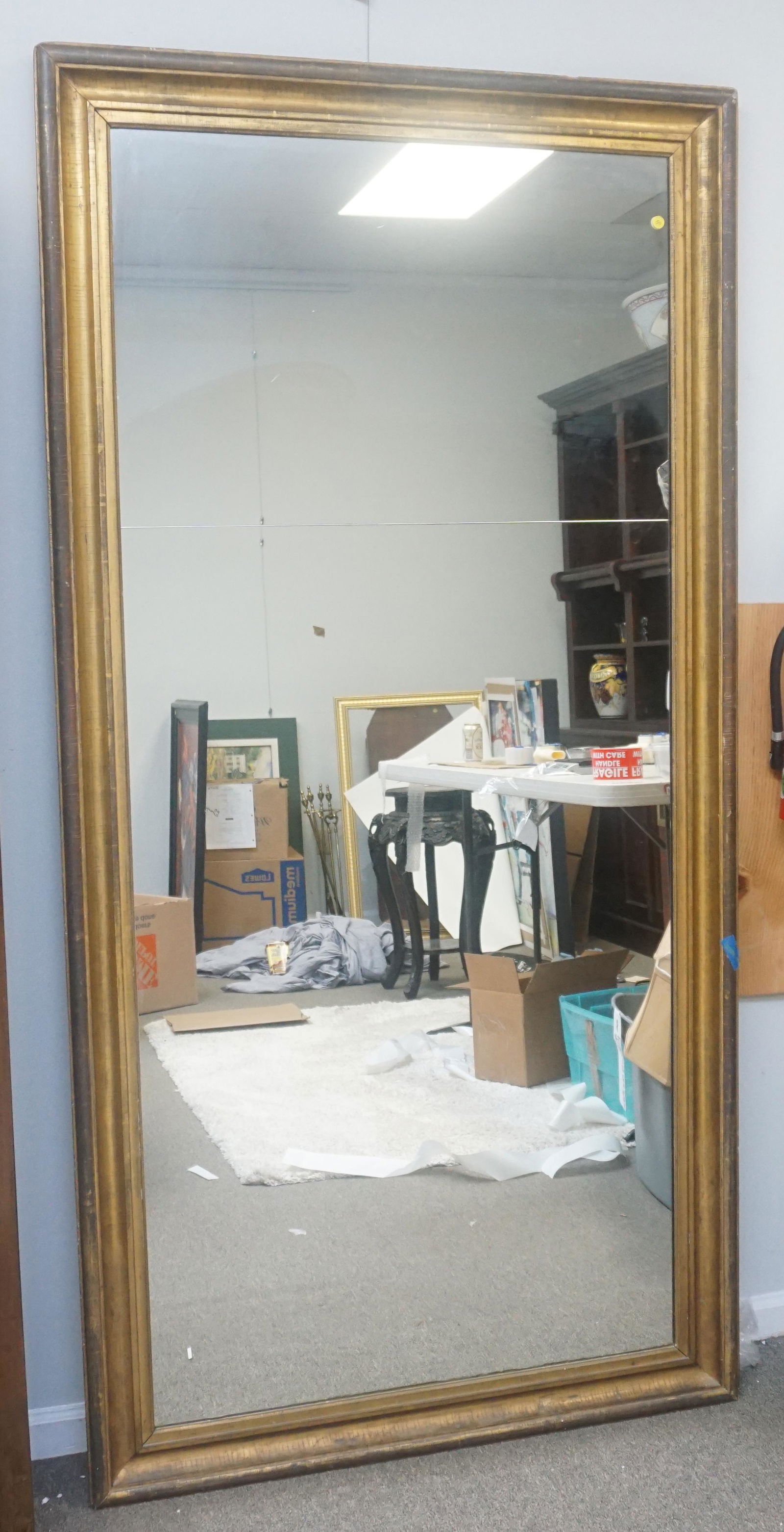 LARGE GILT FRAMED MIRROR 6 FT (1 of 4)