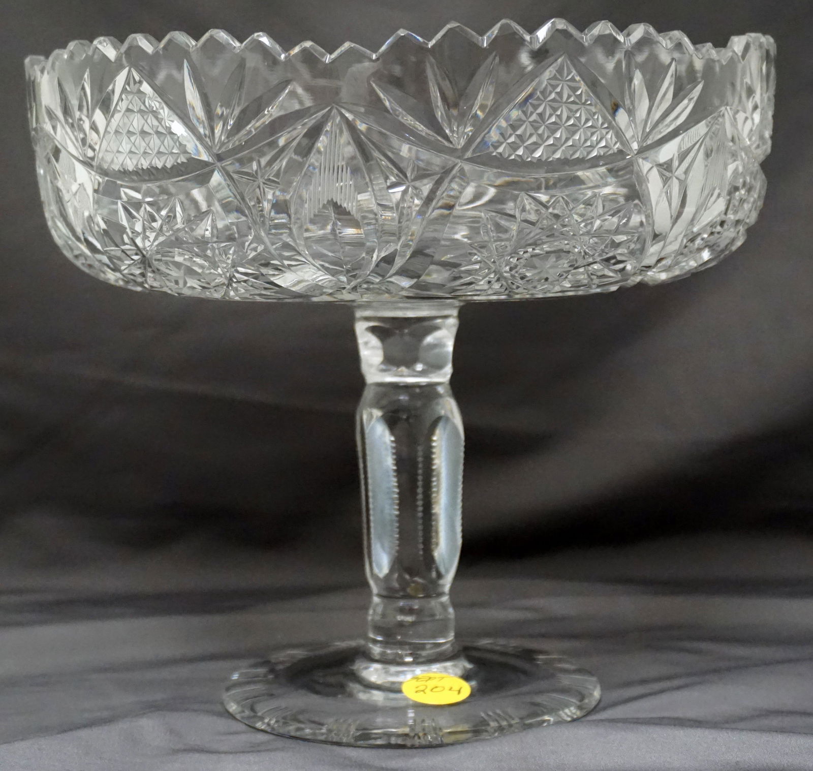 LARGE CUT HOBSTAR CRYSTAL COMPOTE (1 of 6)