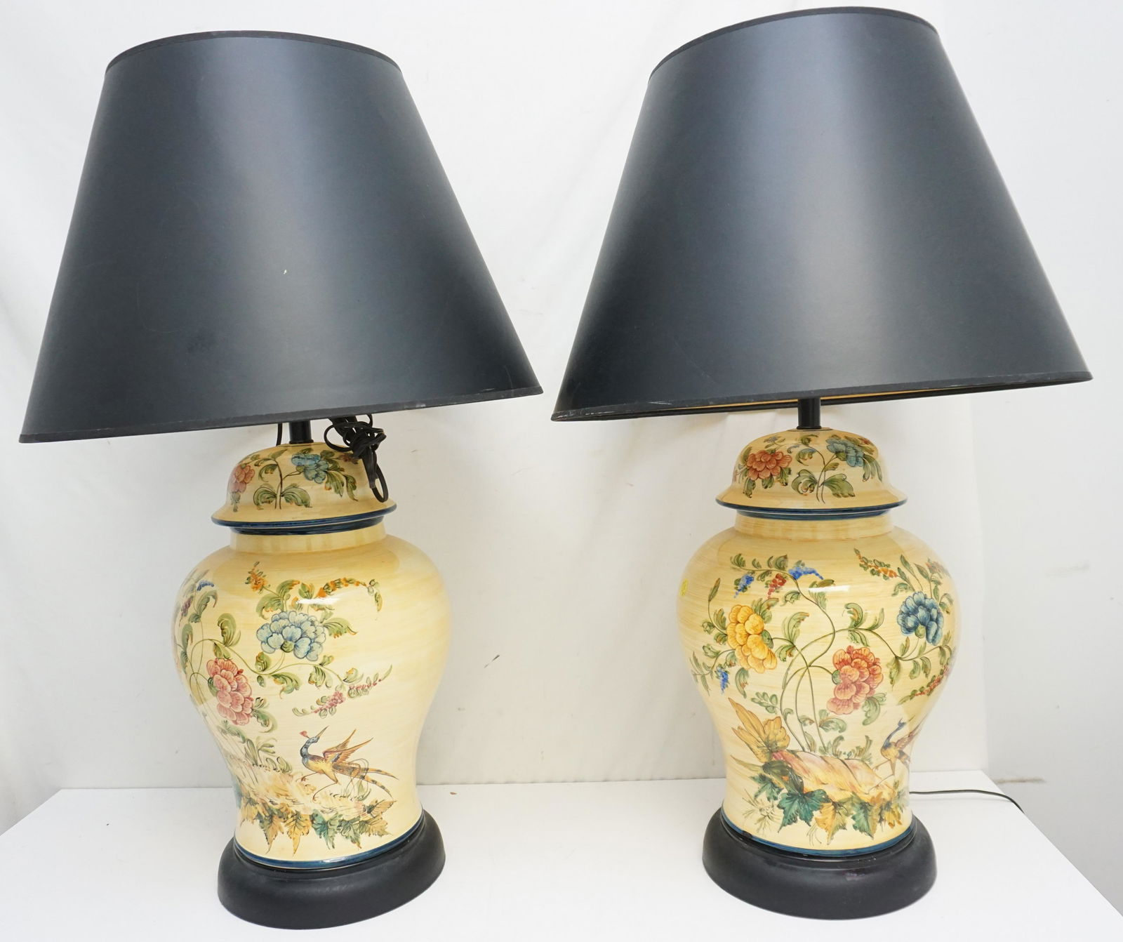 PAIR LARGE GINGER JAR LAMPS (1 of 9)