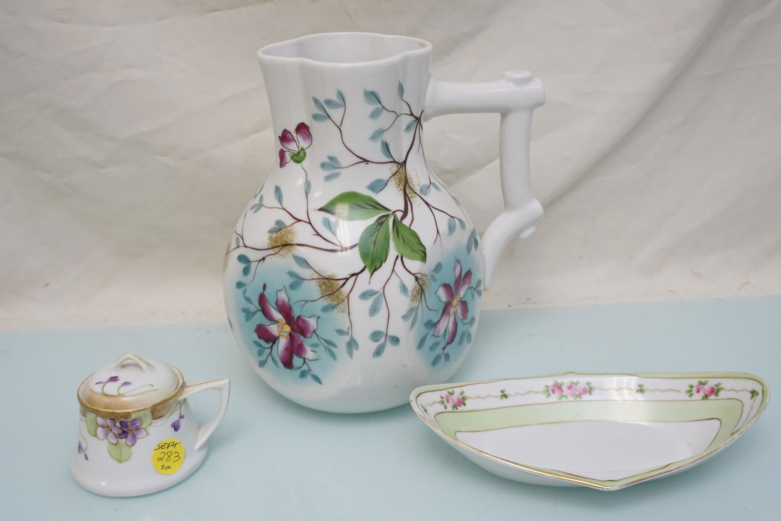 3 pc HAND PAINTED PITCHER + NIPPON (1 of 9)