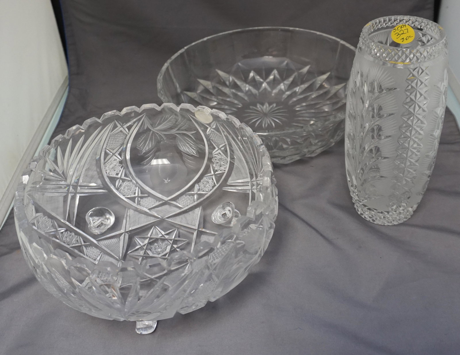 3 pc VINTAGE CUT CRYSTAL & GLASS (1 of 7)