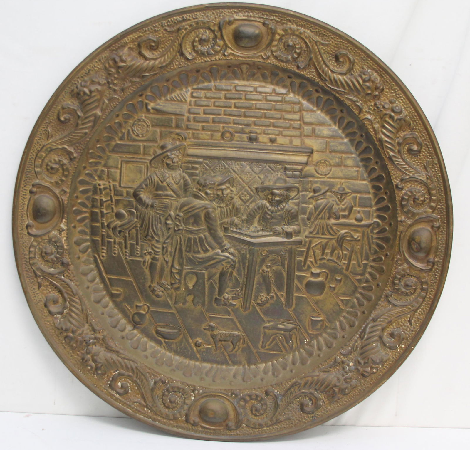 ANTIQUE LARGE DUTCH REPOUSSE CHARGER (1 of 5)