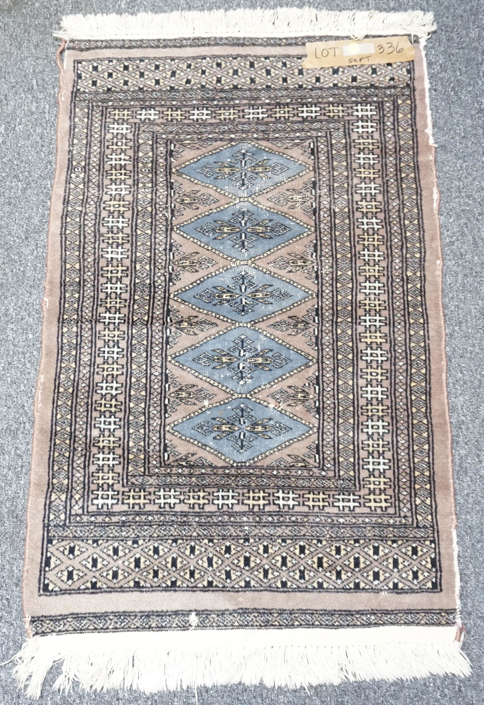 HAND KNOTTED WOOL BOKHARA RUG (1 of 7)