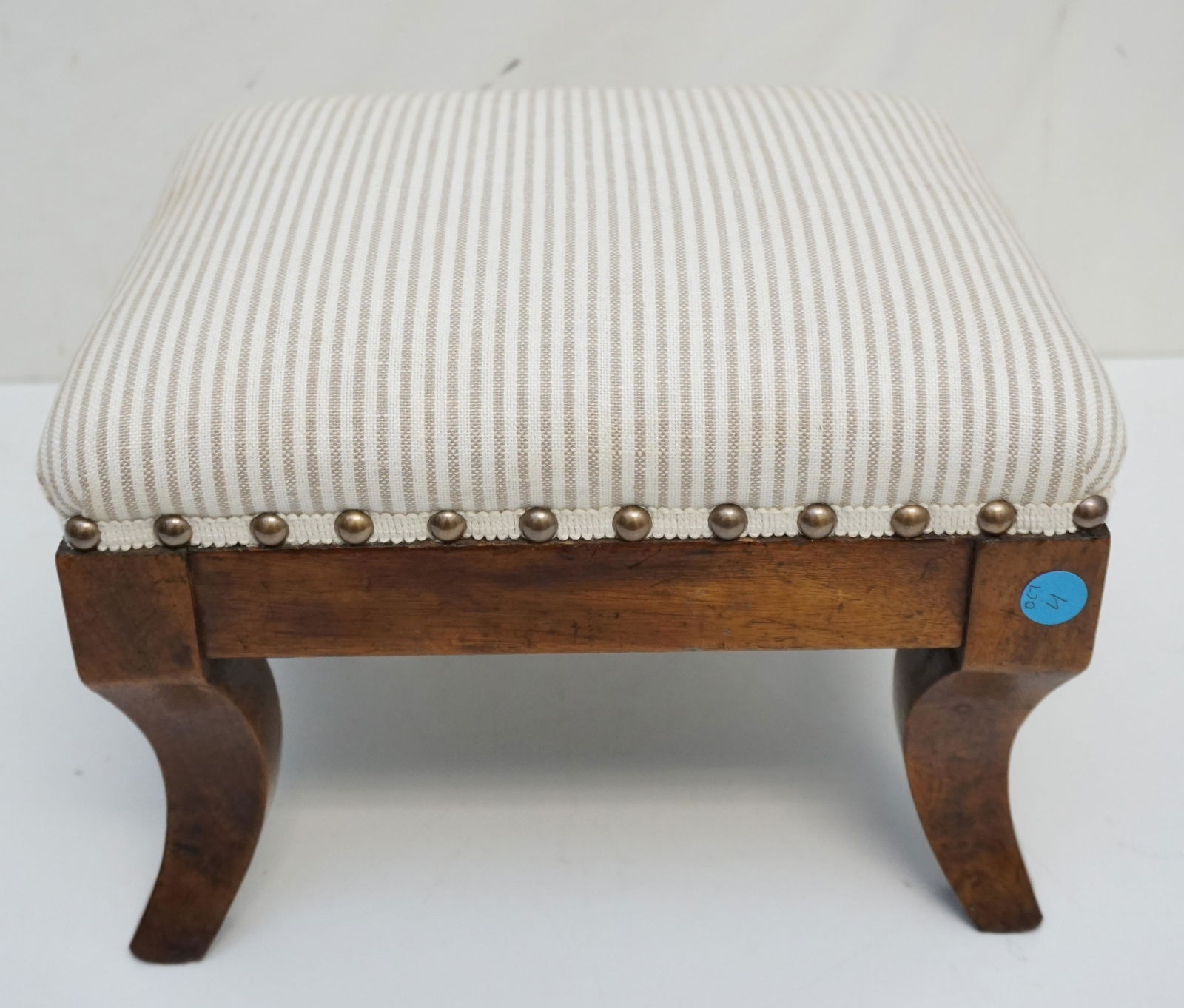 ANTIQUE FRENCH WALNUT FOOTSTOOL (1 of 5)