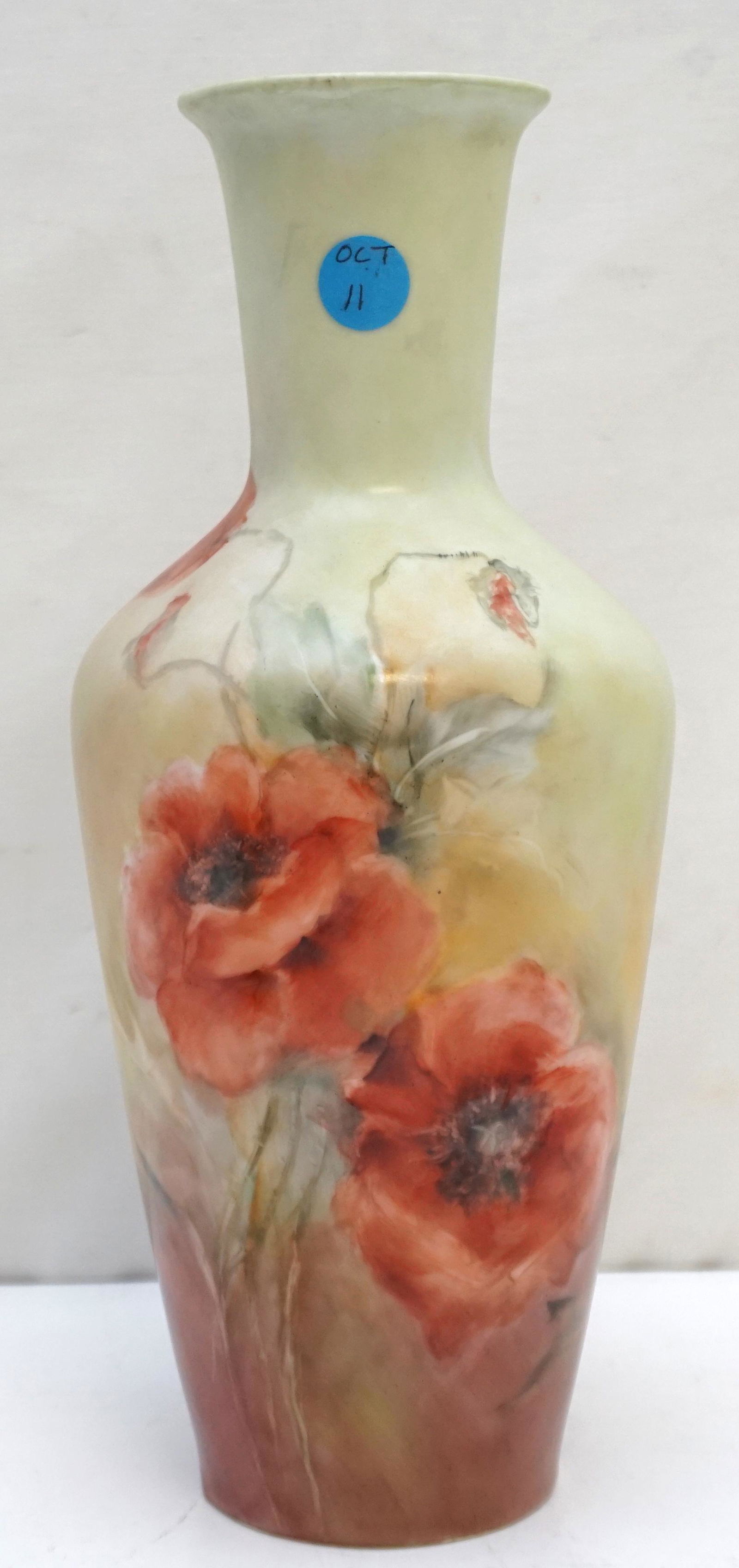 HAND PAINTED GERMAN PORCELAIN POPPY VASE (1 of 7)
