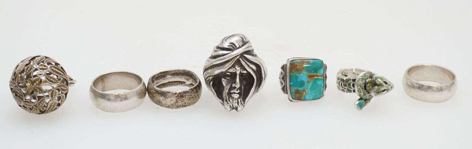 7 VINTAGE STERLING SILVER RINGS (1 of 4)