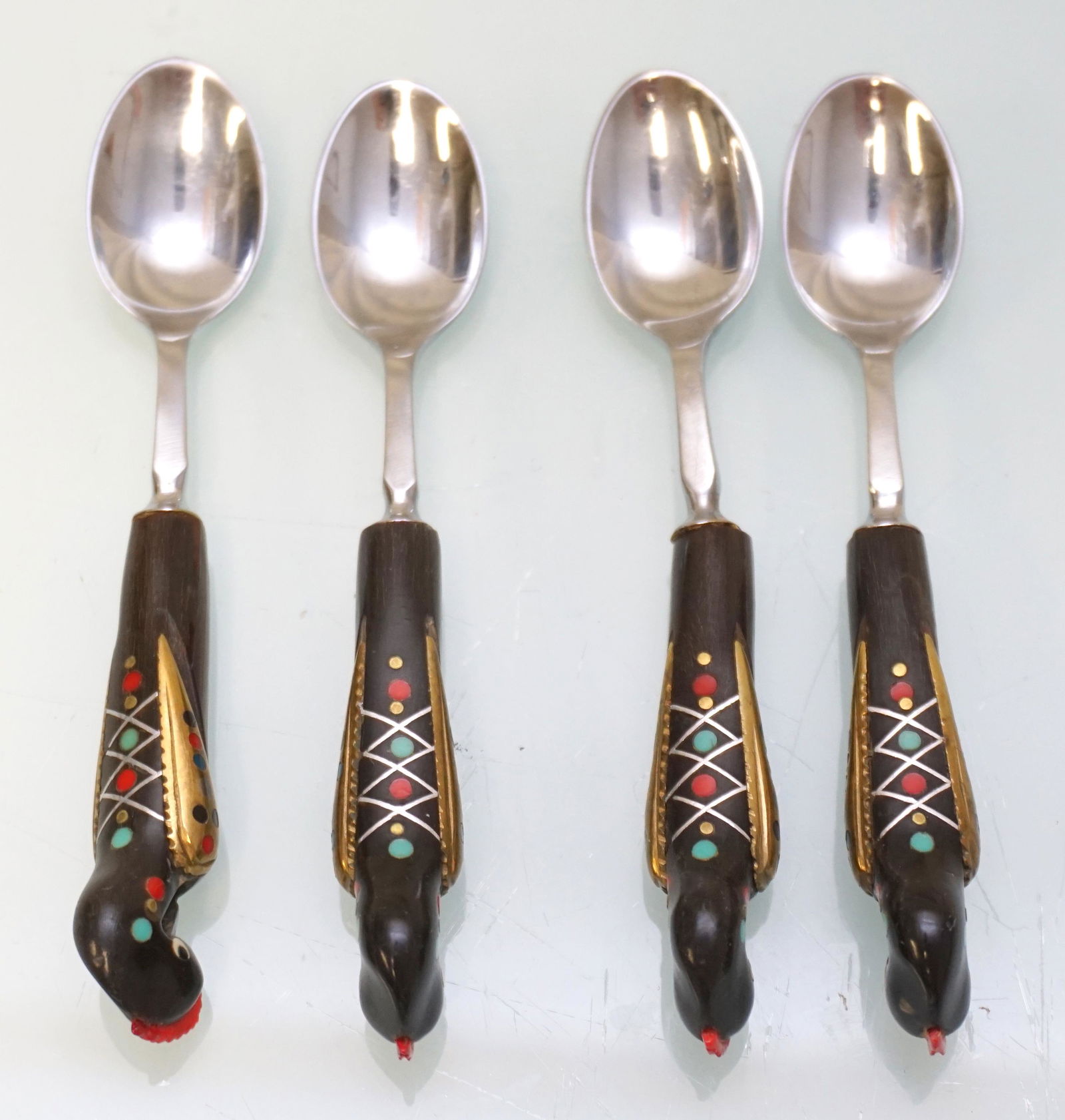 4 MCM JEZZINE PHOENIX FIREBIRD DEMITASSE SPOONS (1 of 4)