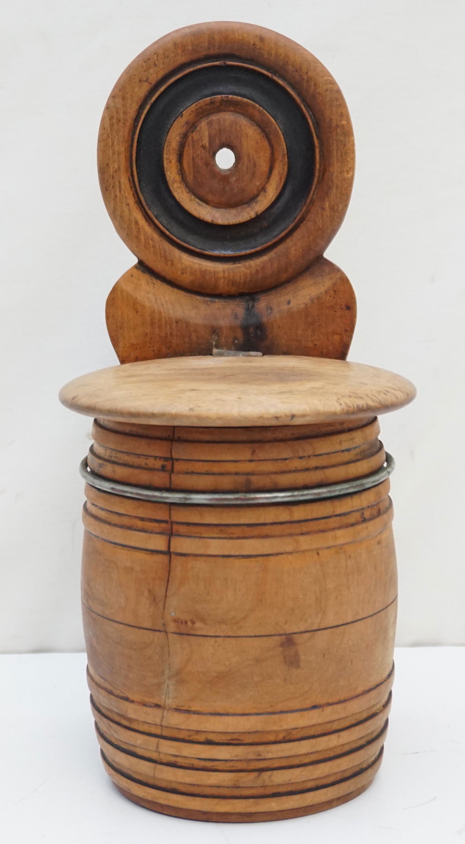 19TH C FRENCH FRUIT WOOD WALL MOUNTED SALT BOX (1 of 7)