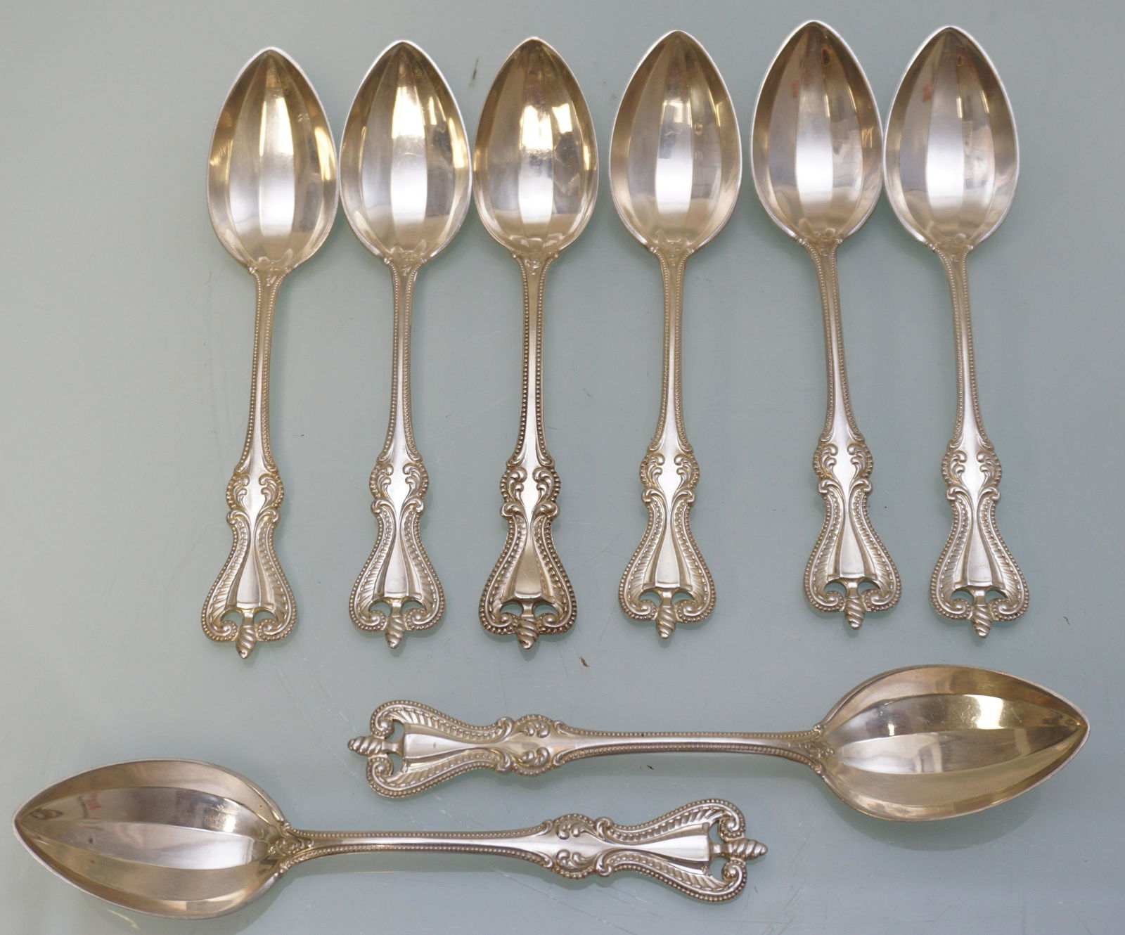 8 STERLING OLD COLONIAL TEASPOONS TOWLE (1 of 4)