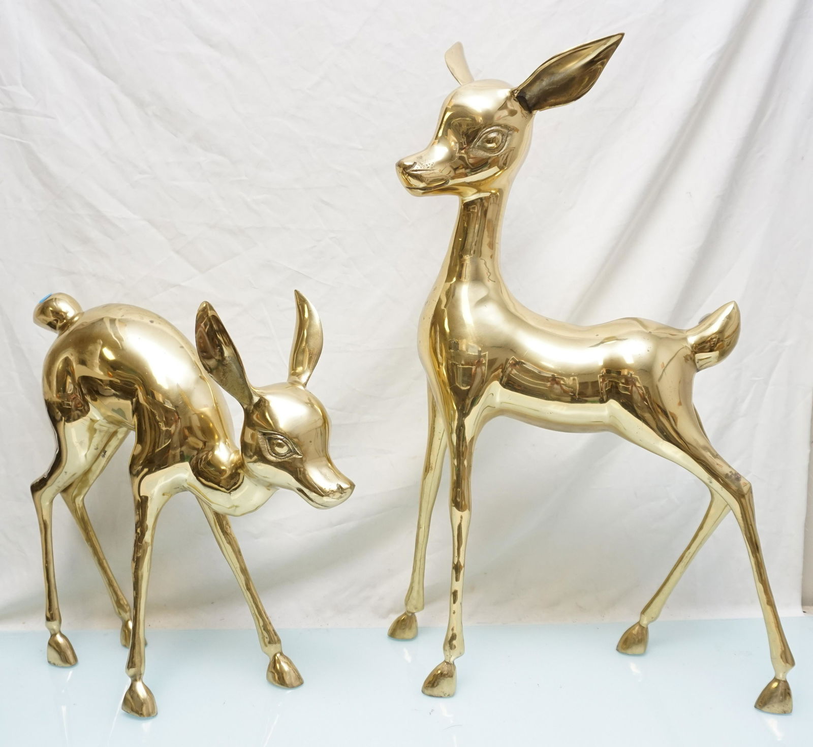 LARGE PAIR MCM BRASS DEER (1 of 7)