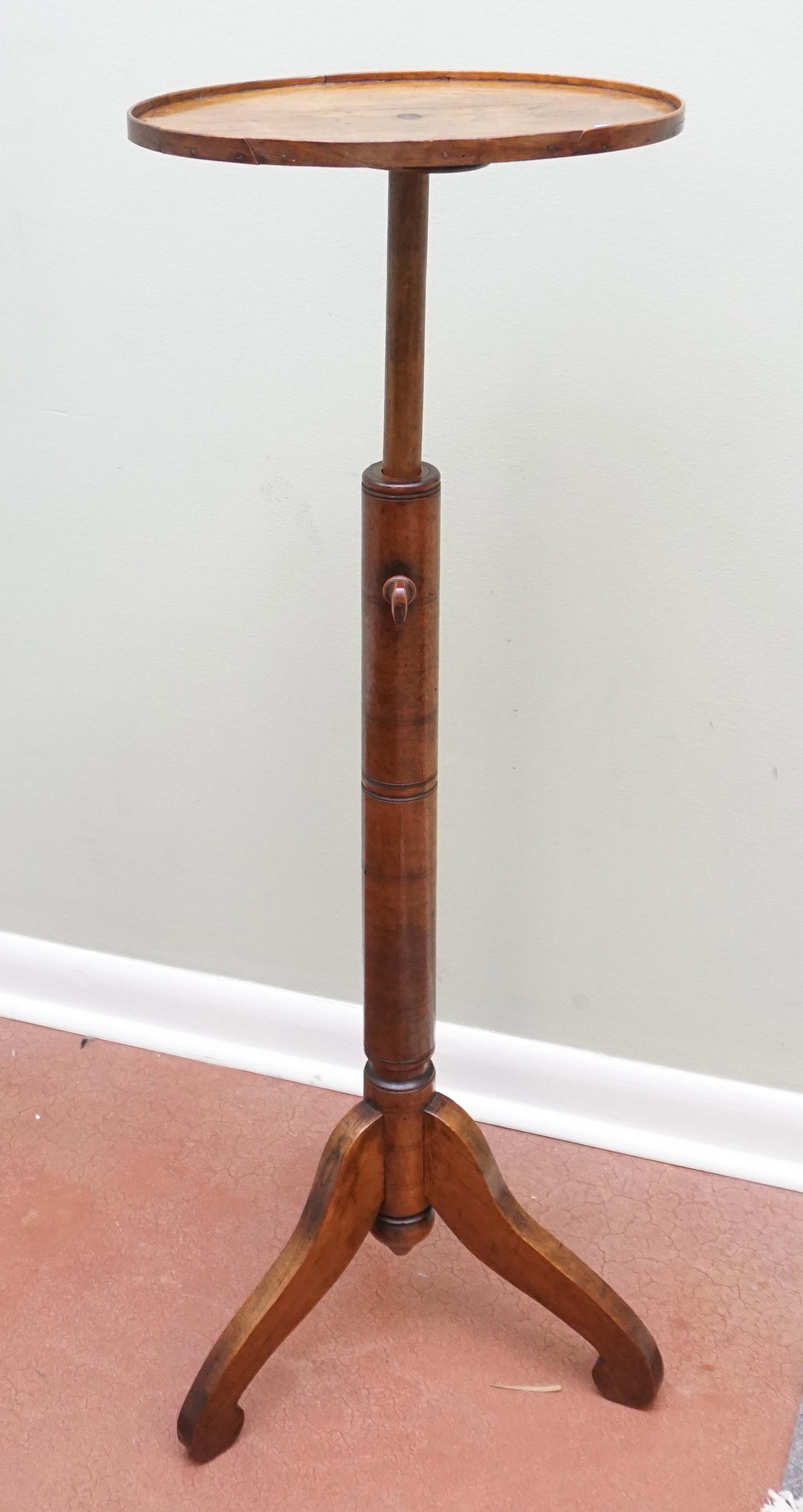 19TH C TALL ADJUSTABLE CANDLE STAND (1 of 7)