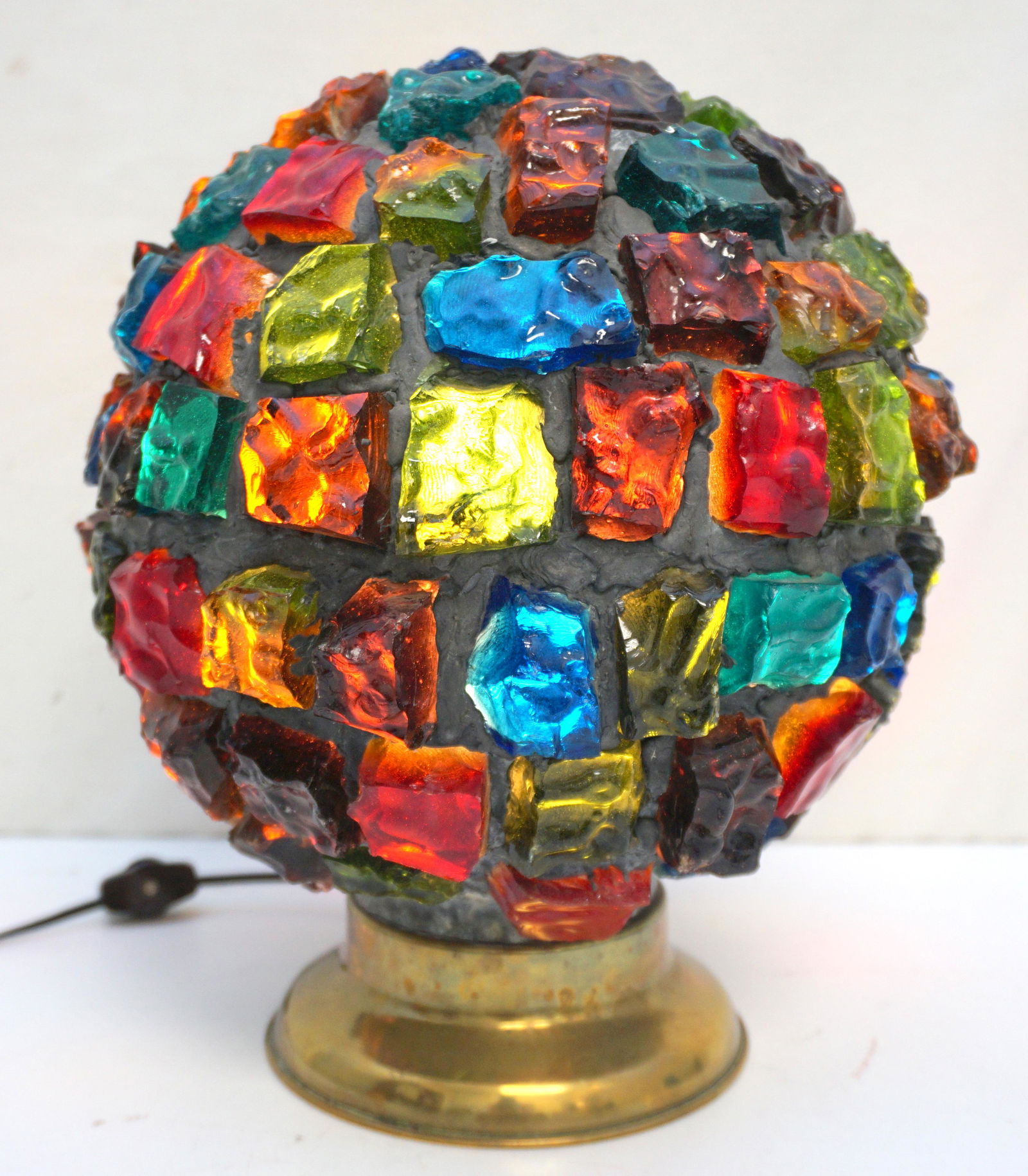 MCM BRUTALIST LEADED GLASS TABLE LAMPMCM (1 of 7)