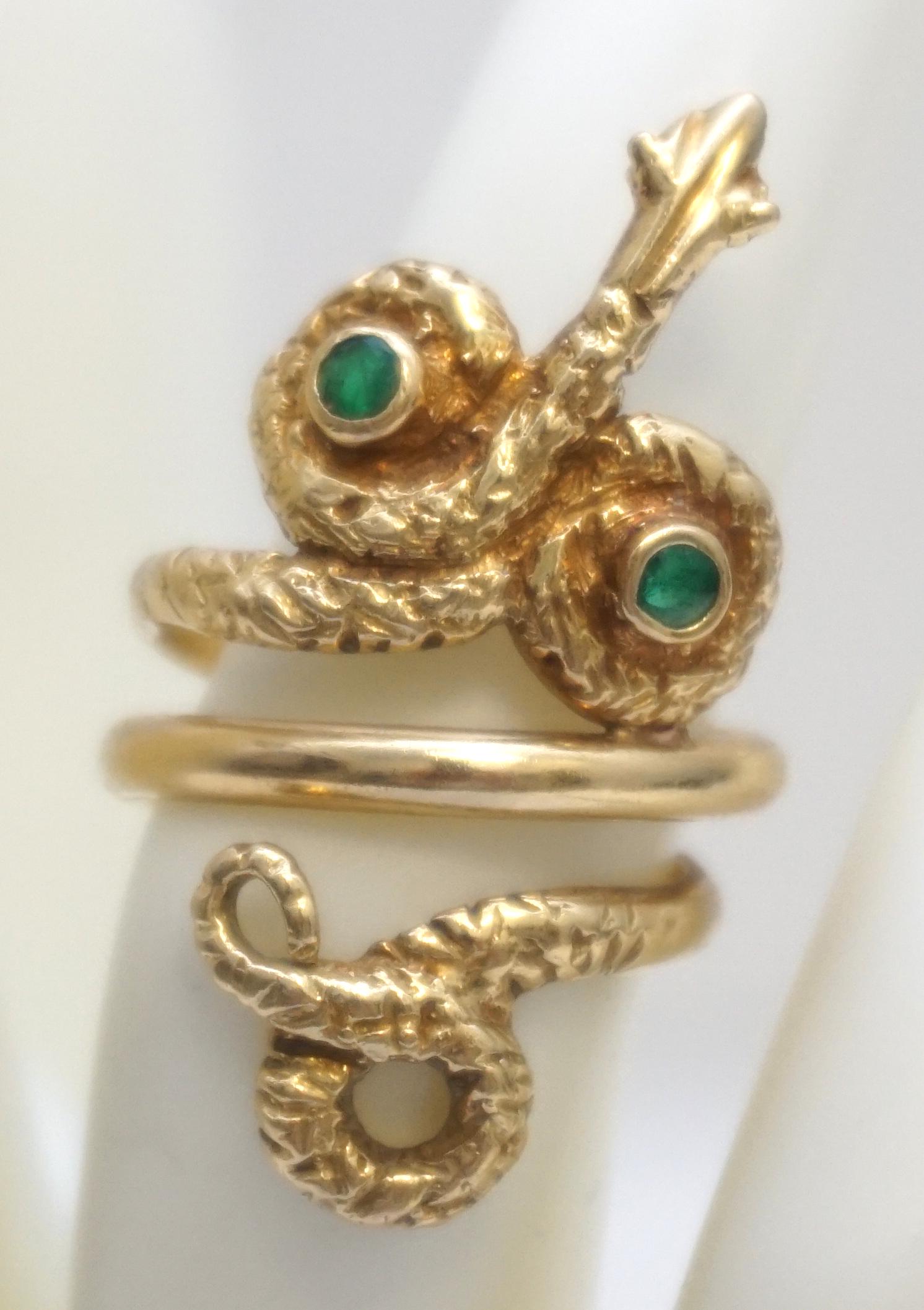 ESTATE 18KT GOLD SNAKE RING ( SZ5) (1 of 3)