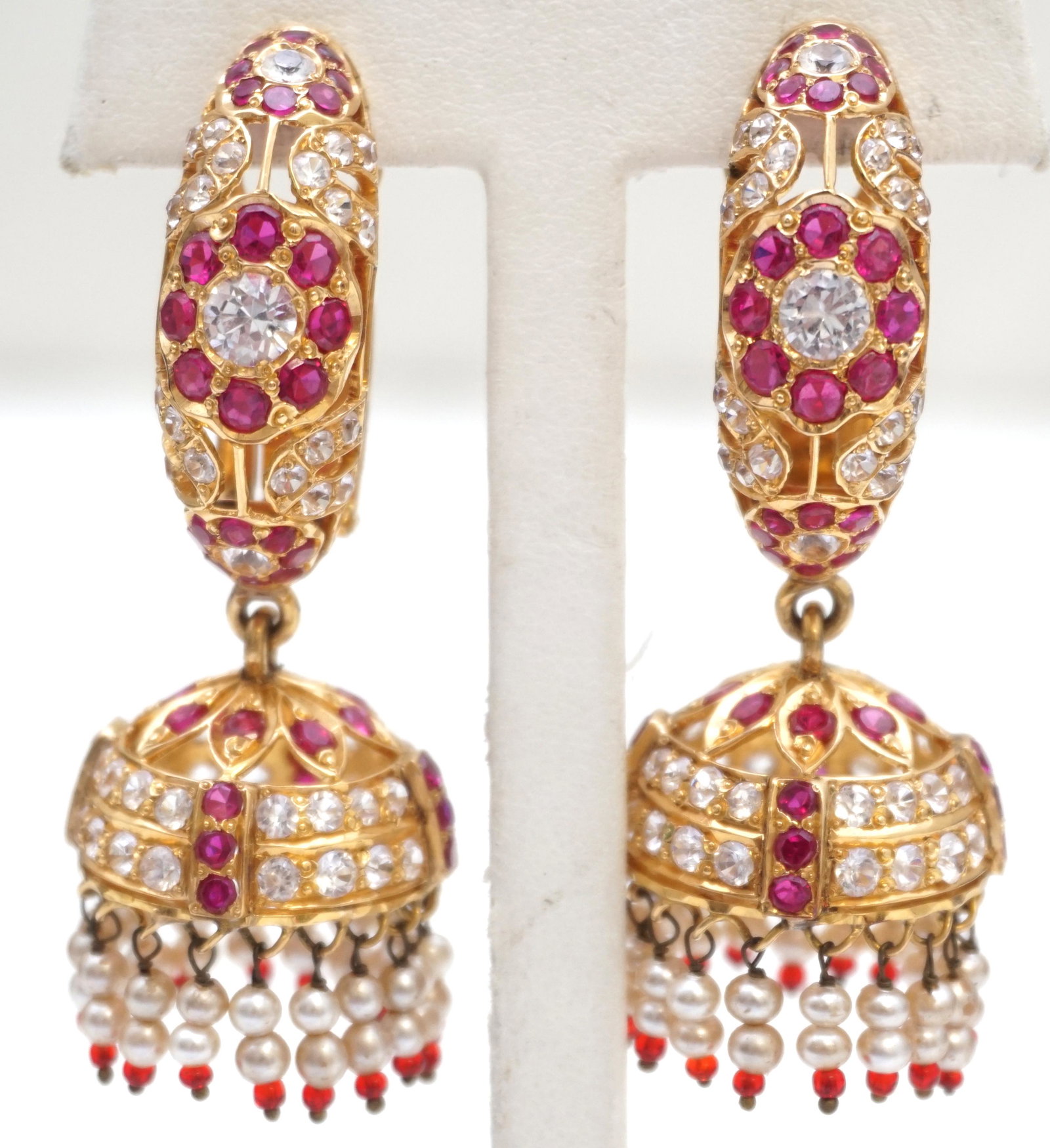 18-22KT GOLD MUGHAL DROP DANGLE EARRINGS (1 of 9)