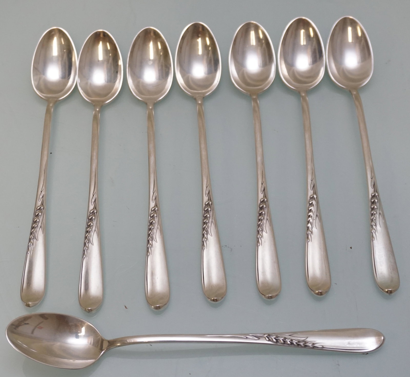 8 STERLING SILVER WHEAT ICED TEA SPOONS (1 of 4)