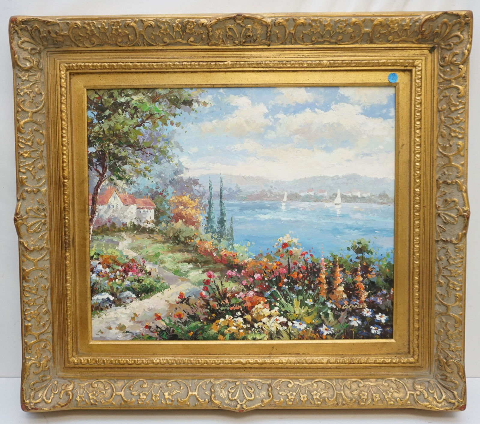 FRENCH IMPRESSIONIST COASTAL LANDSCAPE OIL (1 of 6)
