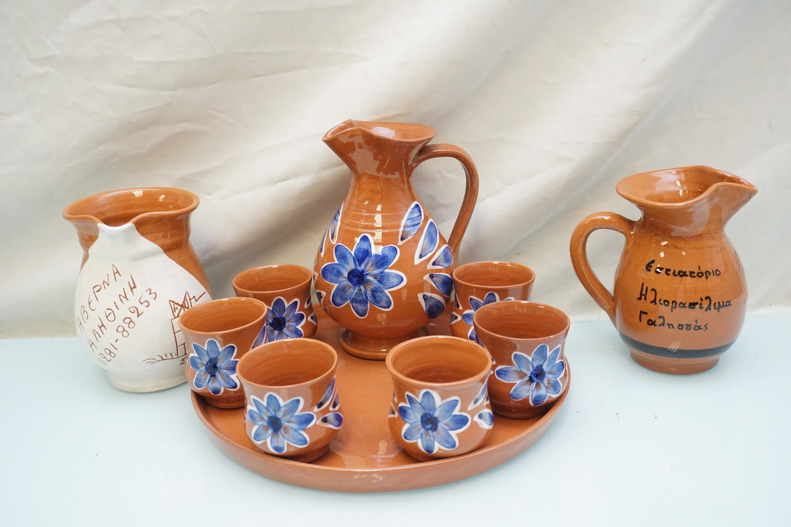 10 PC GREEK TERRACOTTA TAVERN SET (1 of 9)
