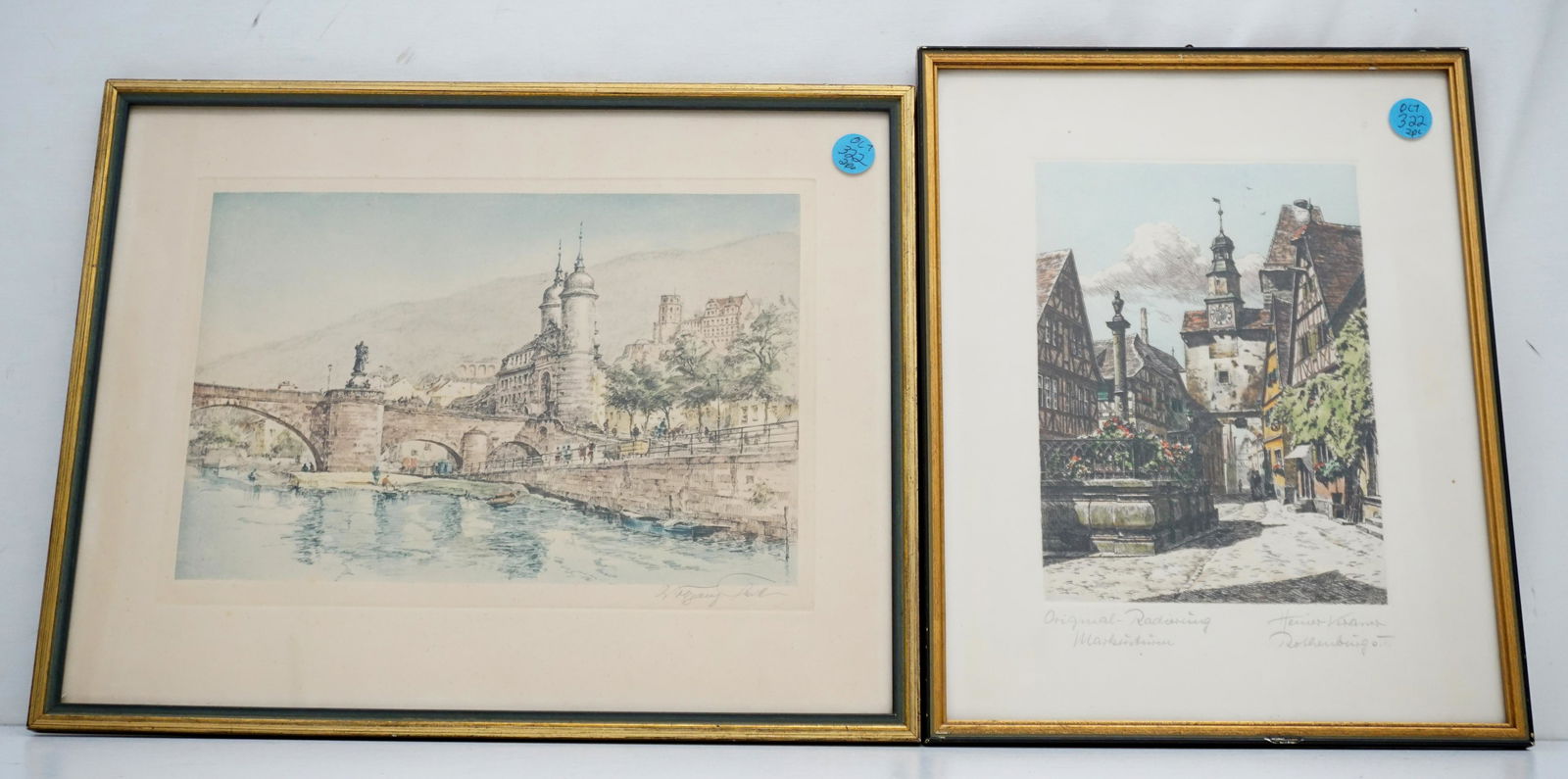 2 ANTIQUE / VINTAGE CONTINENTAL ETCHINGS (1 of 5)