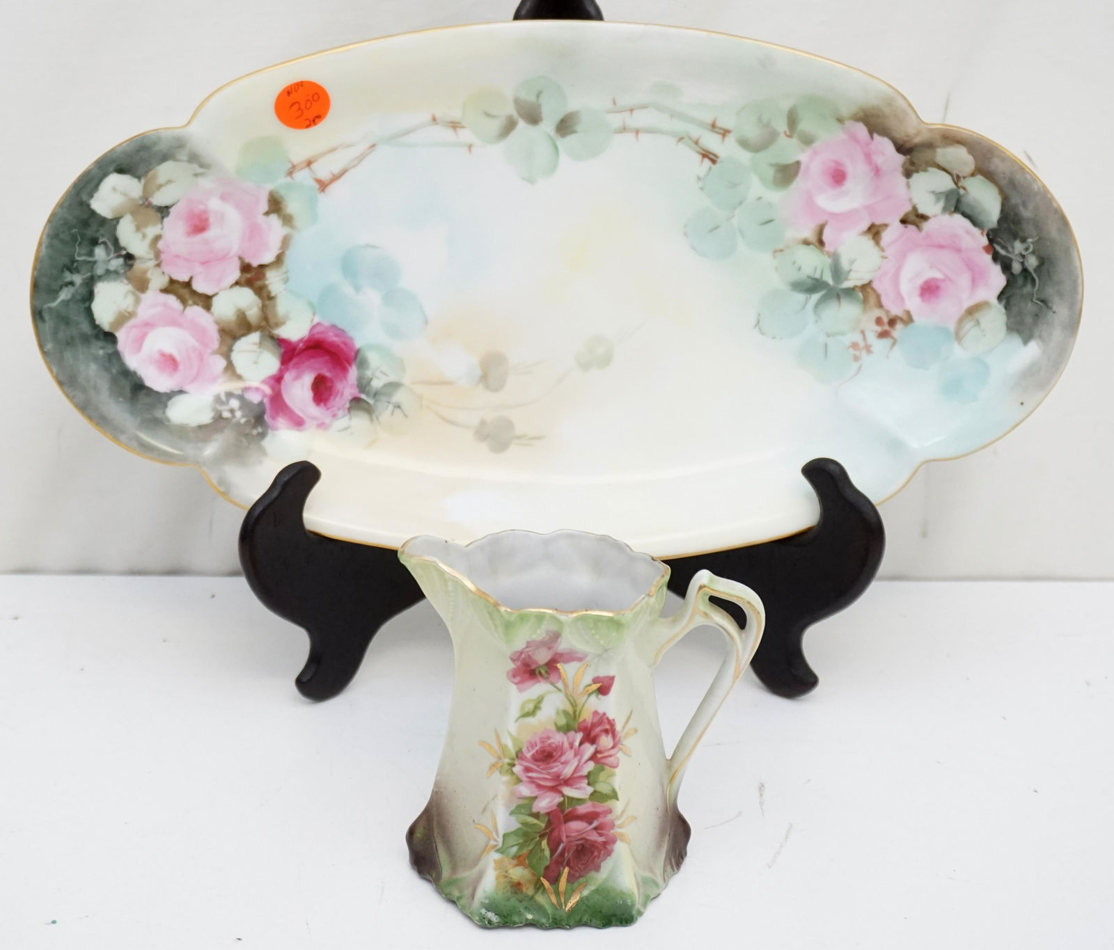 2 PC HAND PAINTED PORCELAIN HAVILAND & GERMAN (1 of 8)