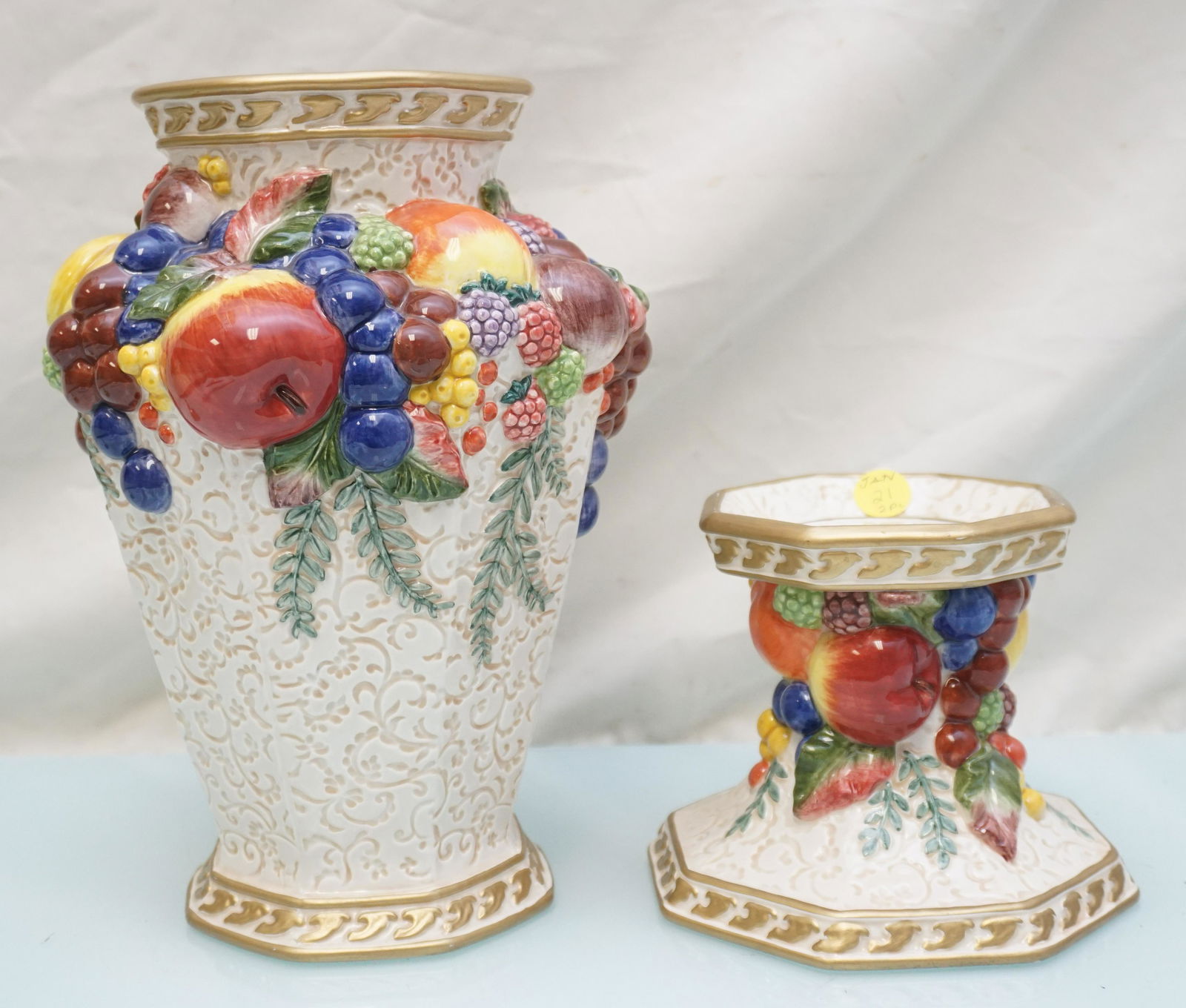 2 FITZ AND FLOYD VENEZIA VASE & CANDLE HOLDER (1 of 6)