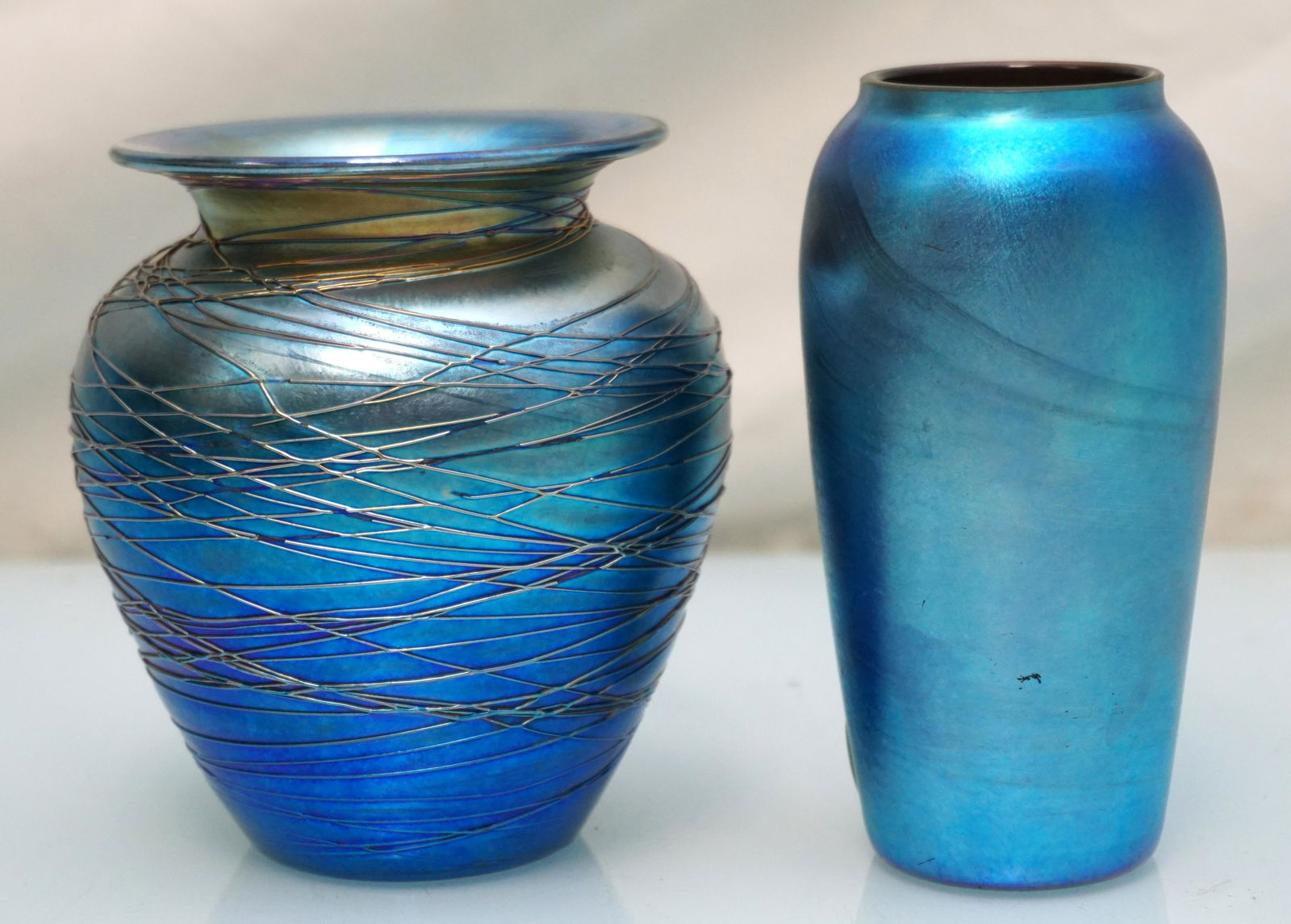 CARDER STEUBEN AURENE & DURAND BLUE VASES (1 of 8)
