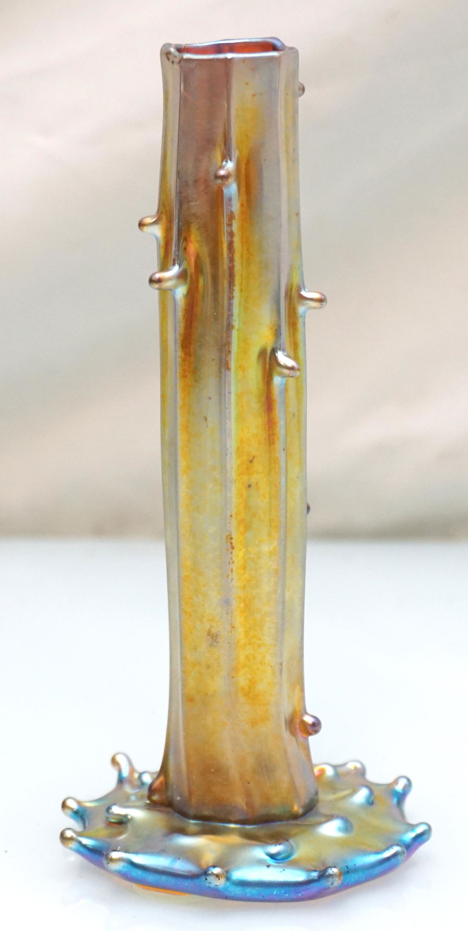 CARDER STEUBEN GOLD AURENE STUMP VASE (1 of 5)