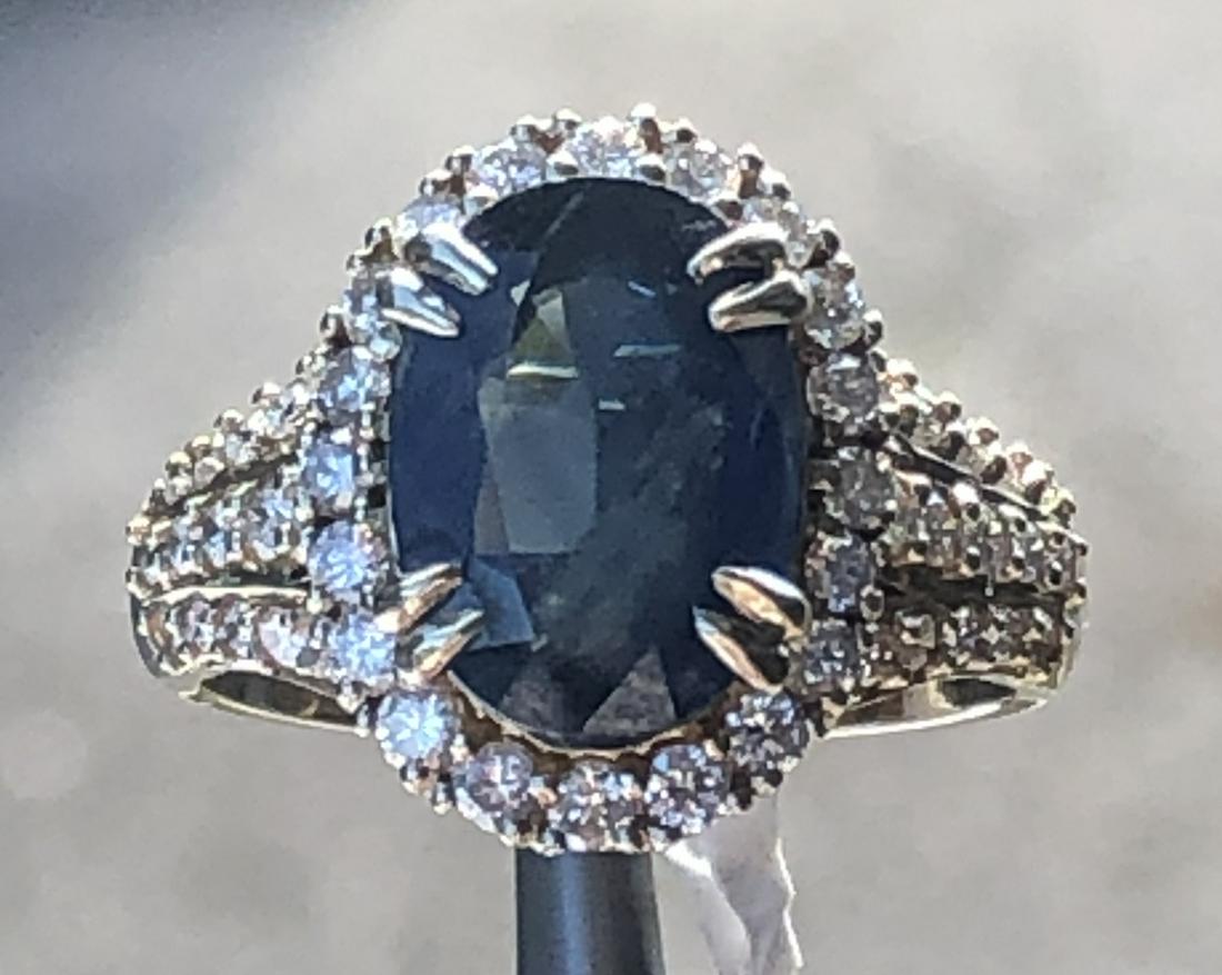 STUNNING SAPPHIRE & DIAMOND HALO RING (GIA SAPPHIRE) (1 of 5)