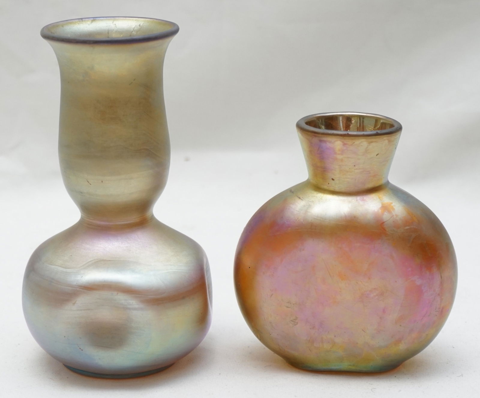 2 EARLY STEUBEN AURENE VASES 201 & 289 (1 of 6)