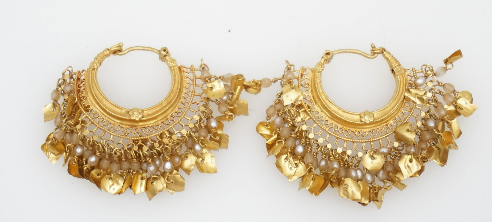 PAIR OF 22KT GOLD LARGE HOOP EARRINGS (17.70 GRAMS) (1 of 4)