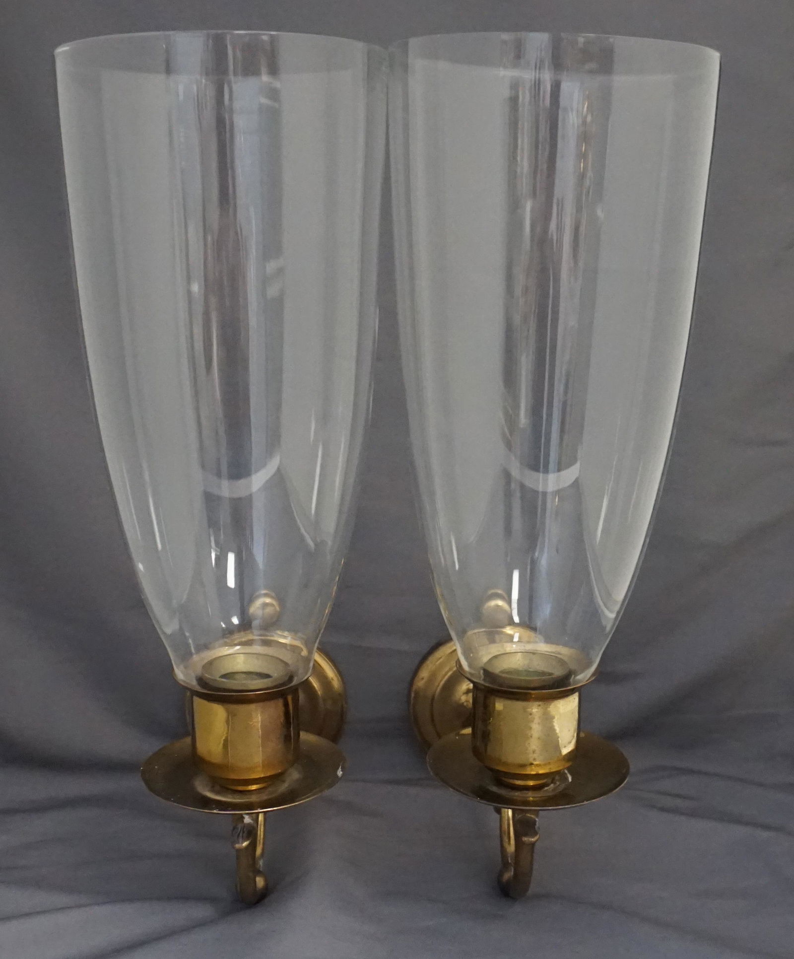 BRASS WALL SCONCES HURRICANE SHADES (1 of 6)