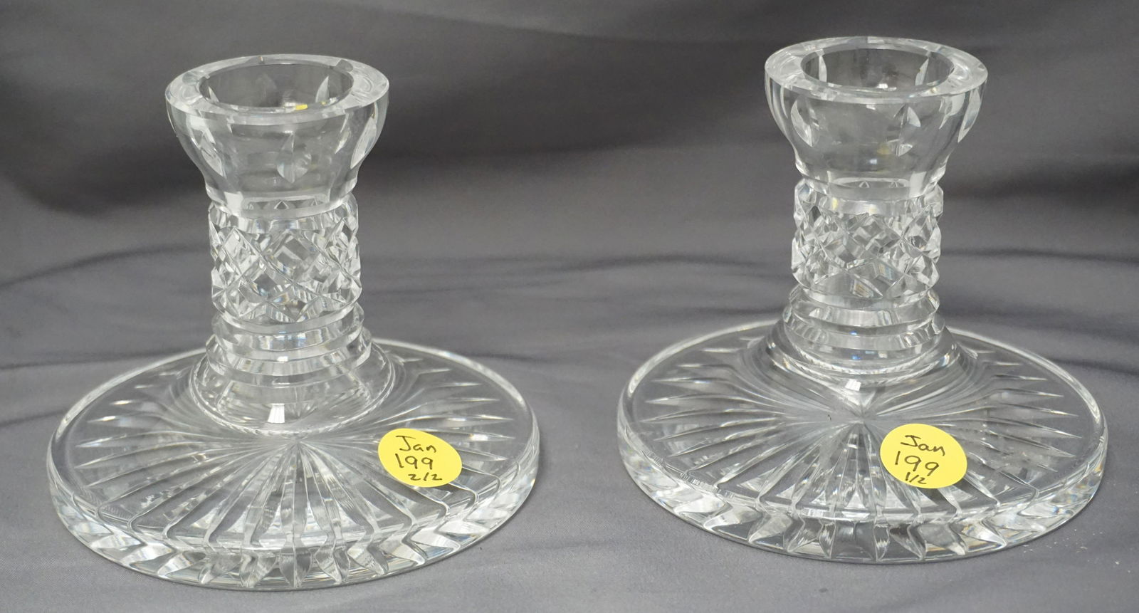 PAIR WATERFORD CRYSTAL CANDLESTICKS (1 of 2)