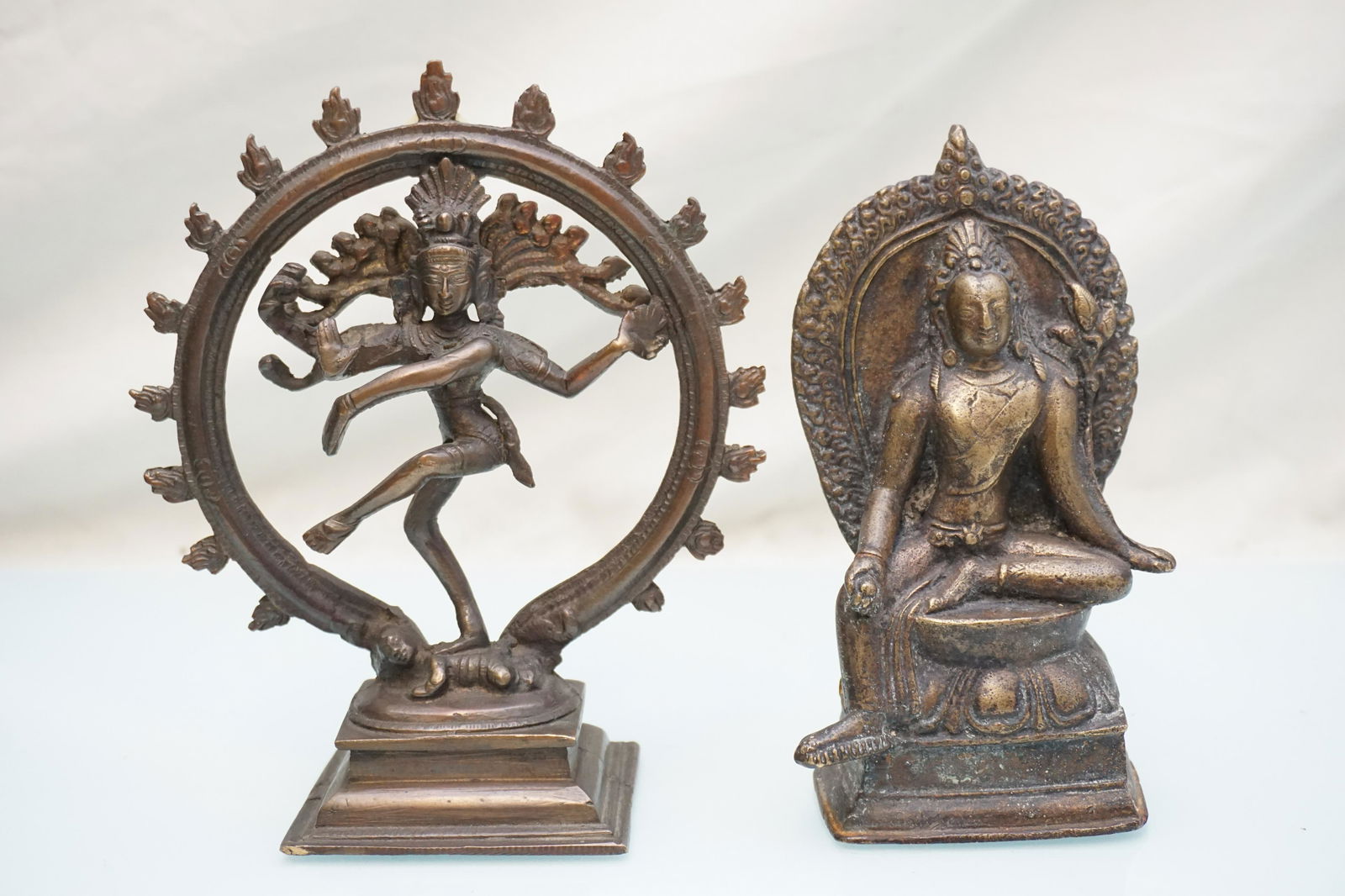 ANTIQUE BRONZE BODHISATTVA AVALOKITESHVARA & VINTAGE BRONZE LORD SHIVA (1 of 7)