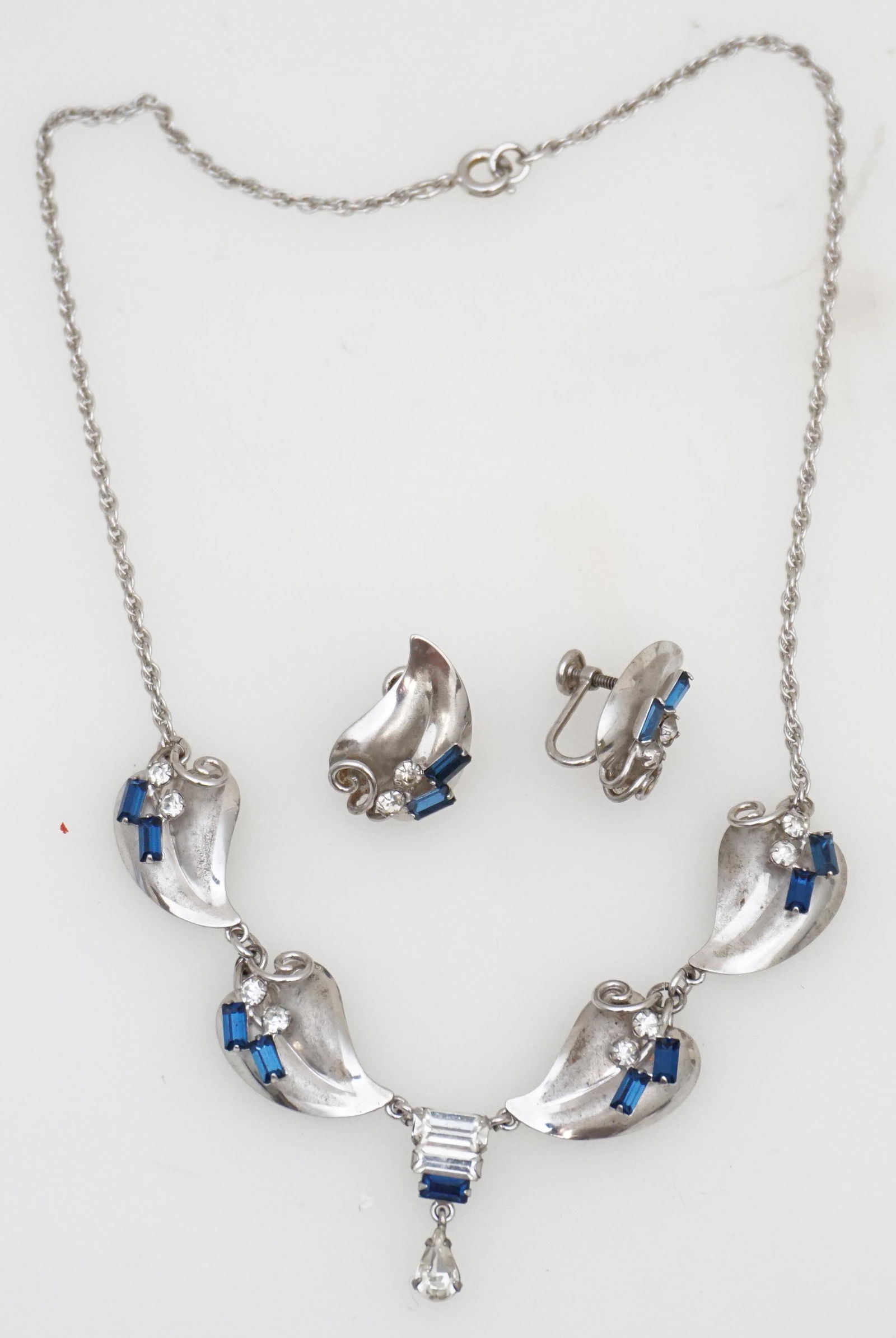 MCM CARL ART STERLING RHINESTONE DEMI PARURE (1 of 5)